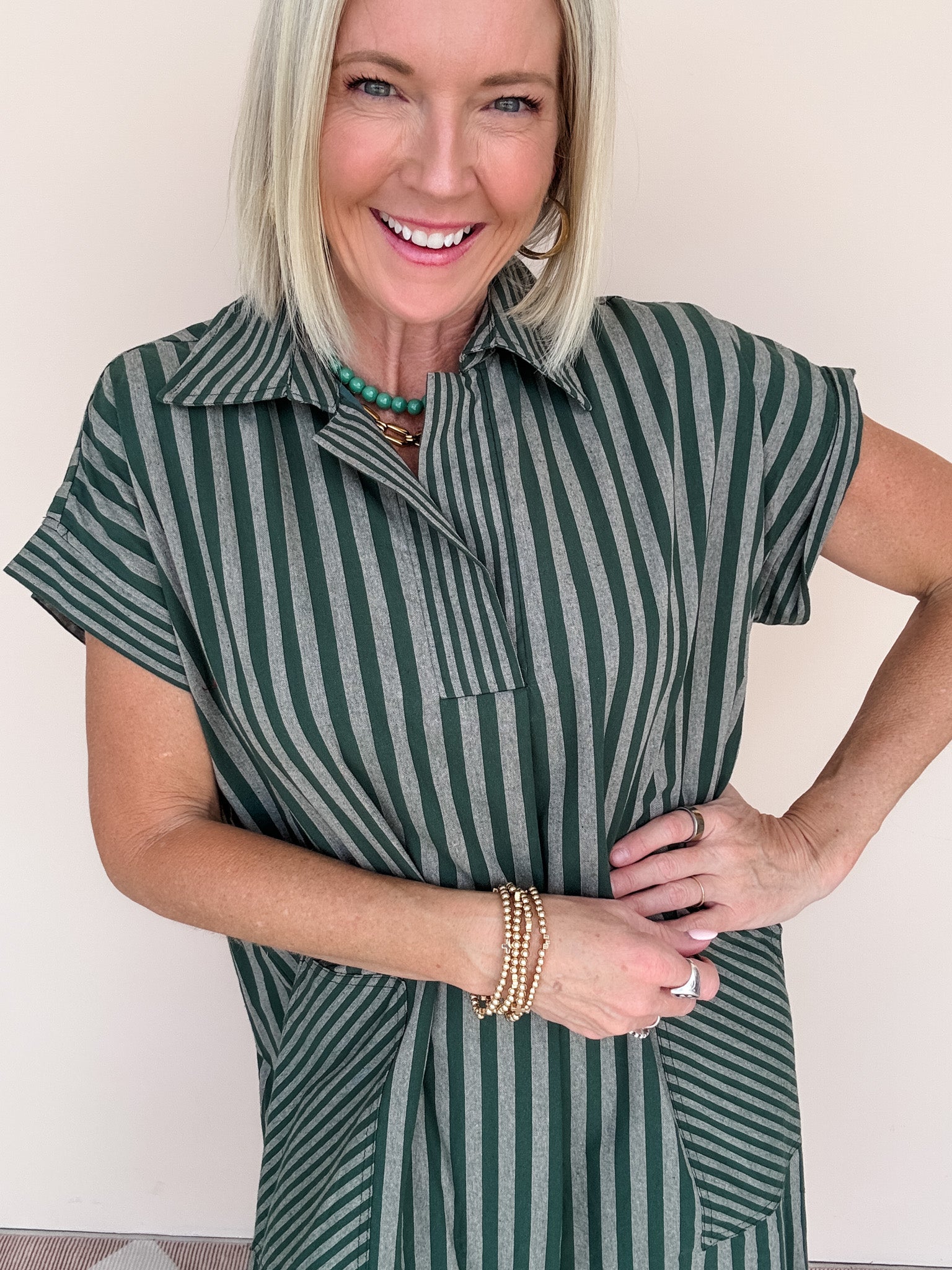 Canyon Row Dress | Hunter Green