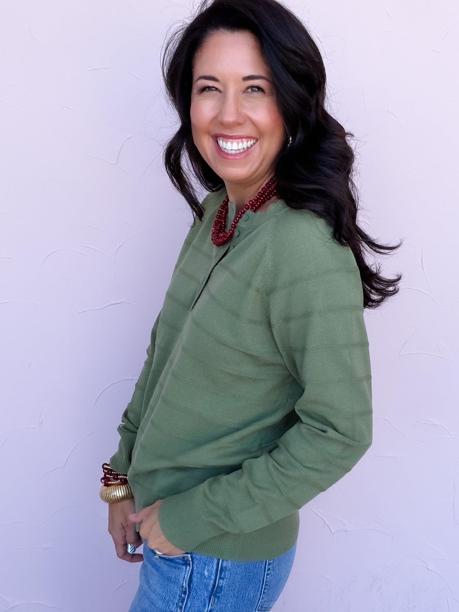 Overlook Henley Sweater | Olive