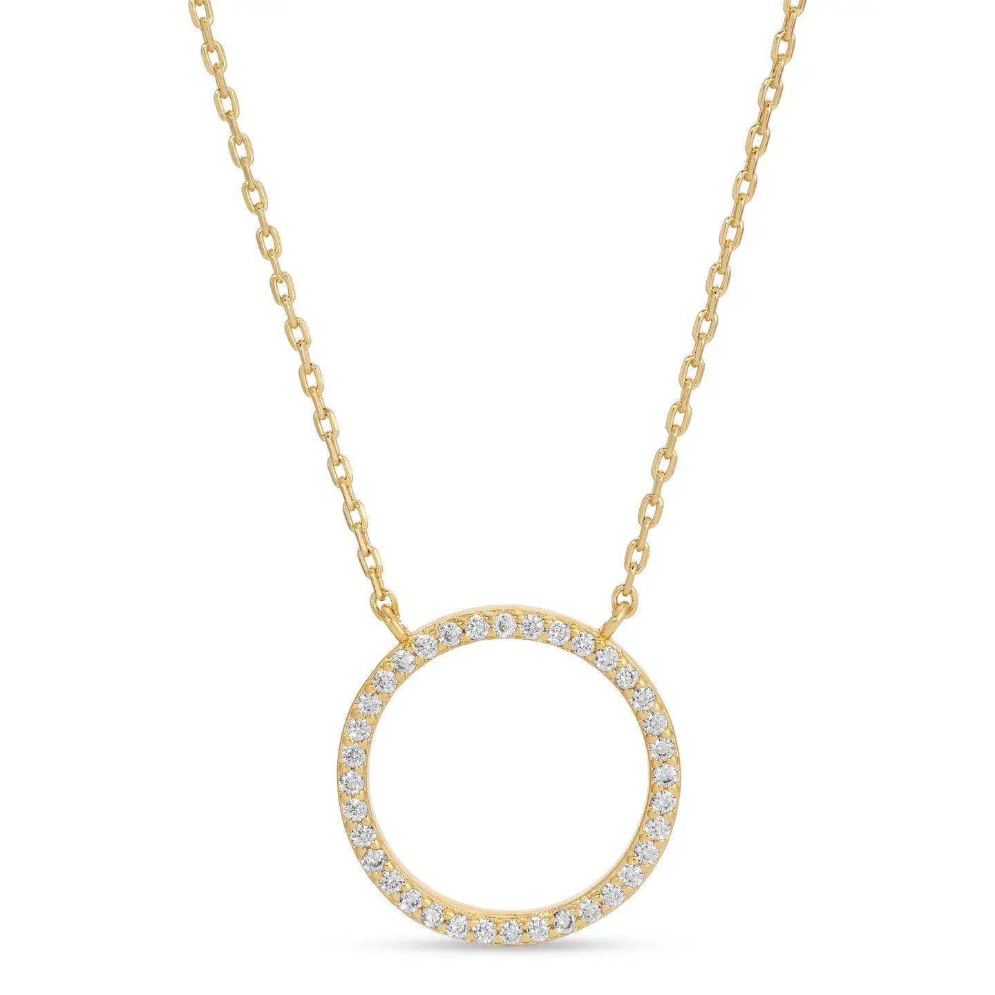 Open Pavé Circle Necklace