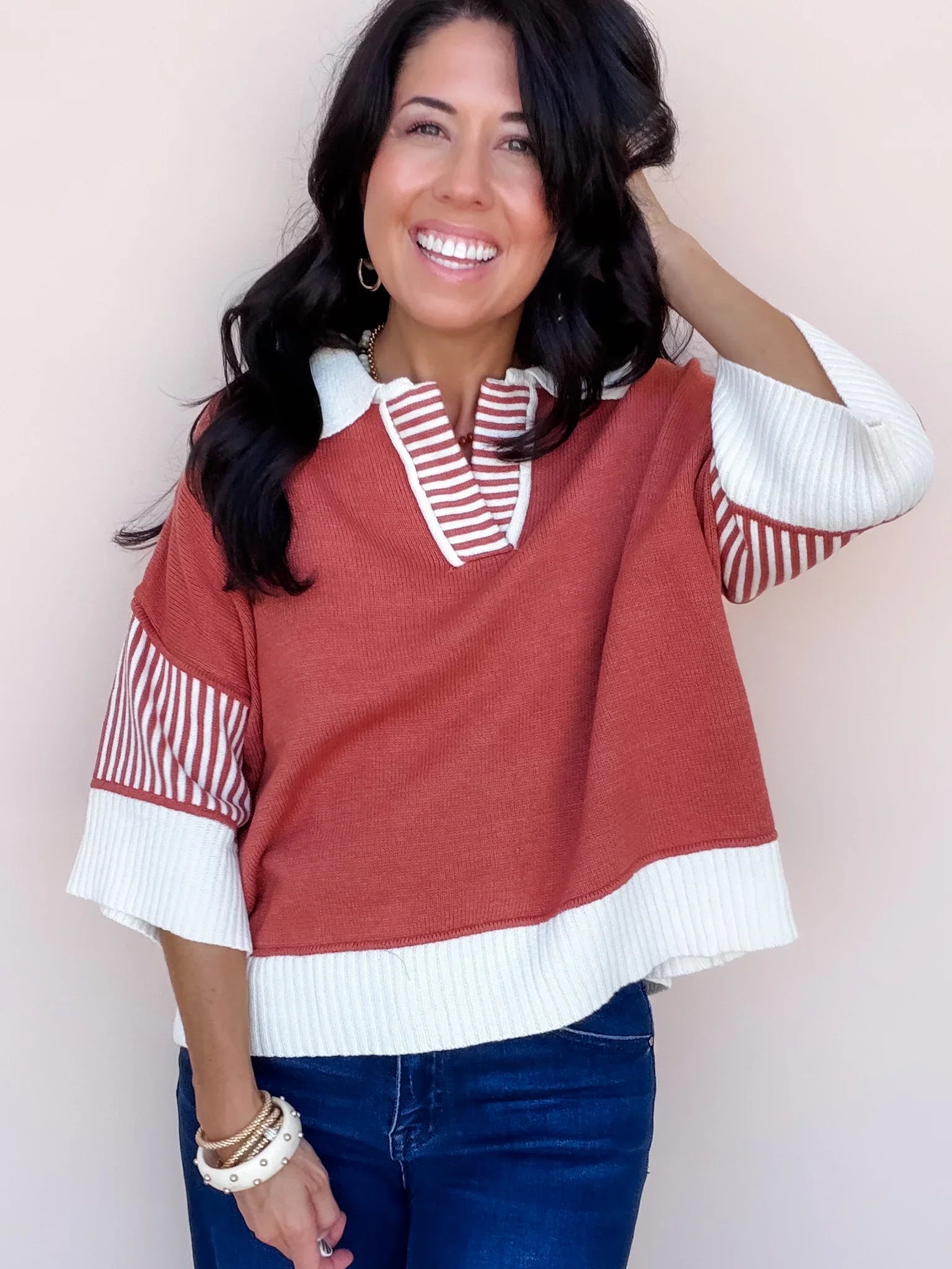 Weekend Polo Sweater | Rust