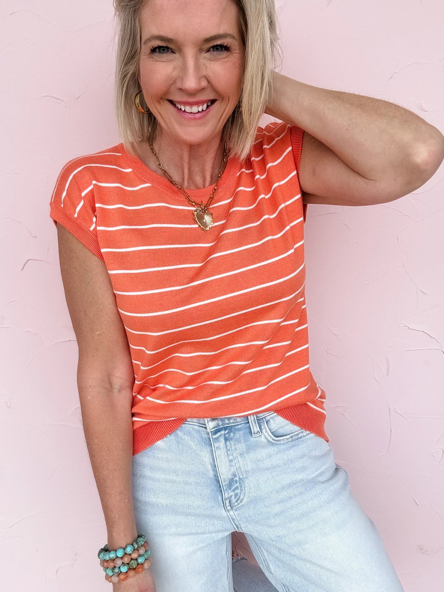 Orange Grove Stripe Top - 30% Off