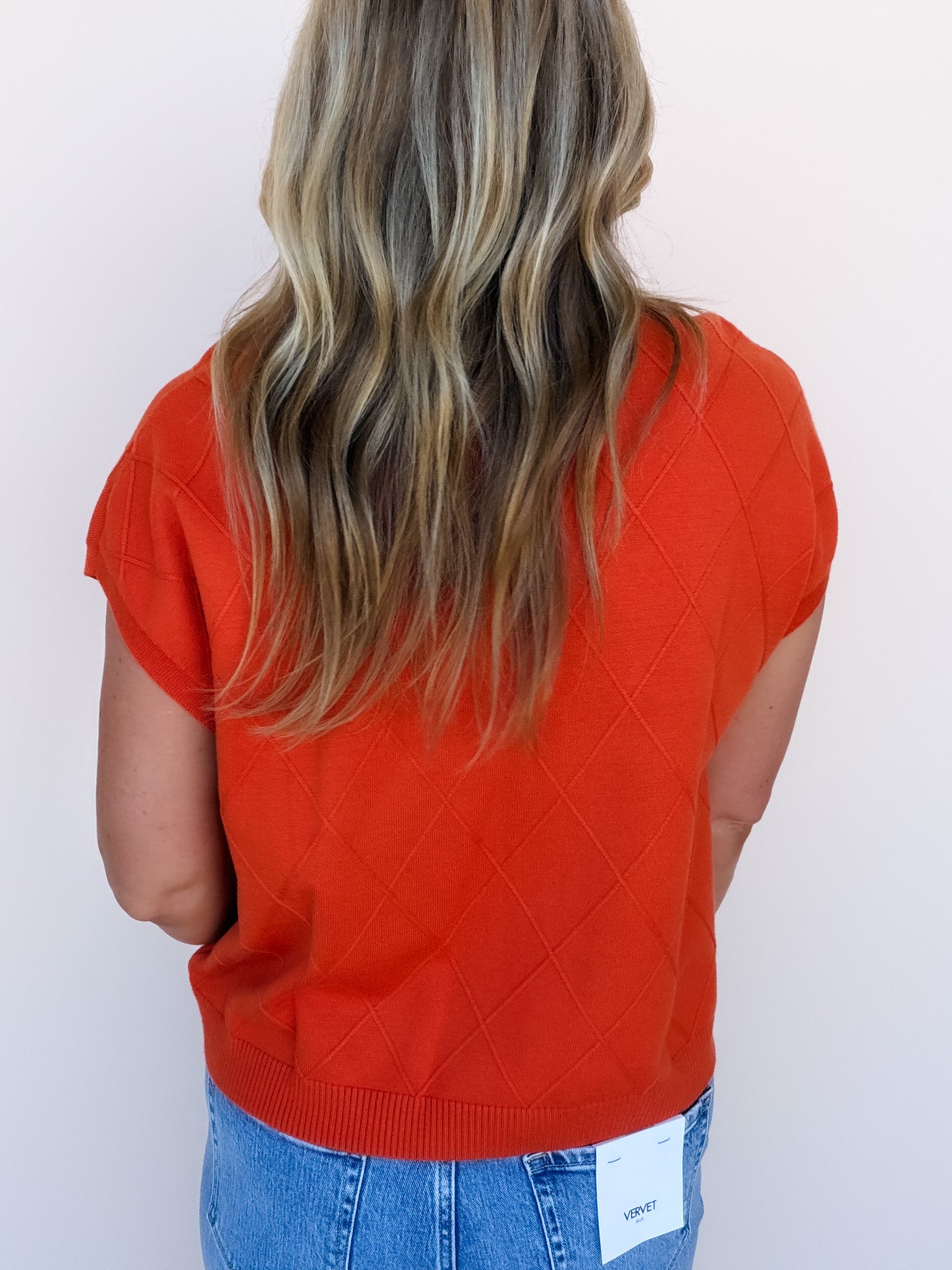 Diamond Ridge Knit Top | Pumpkin