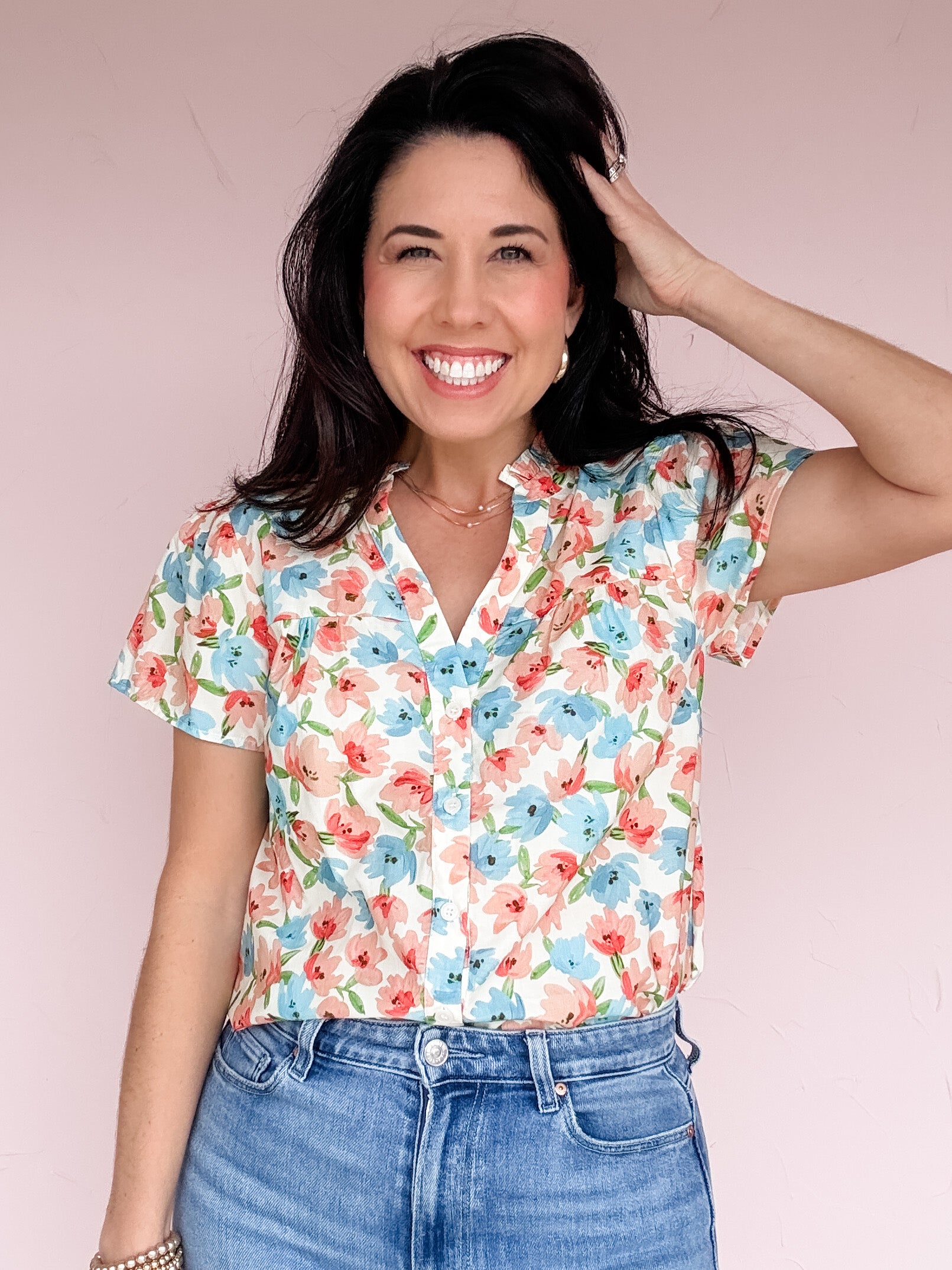 Capri Bloom Button Down