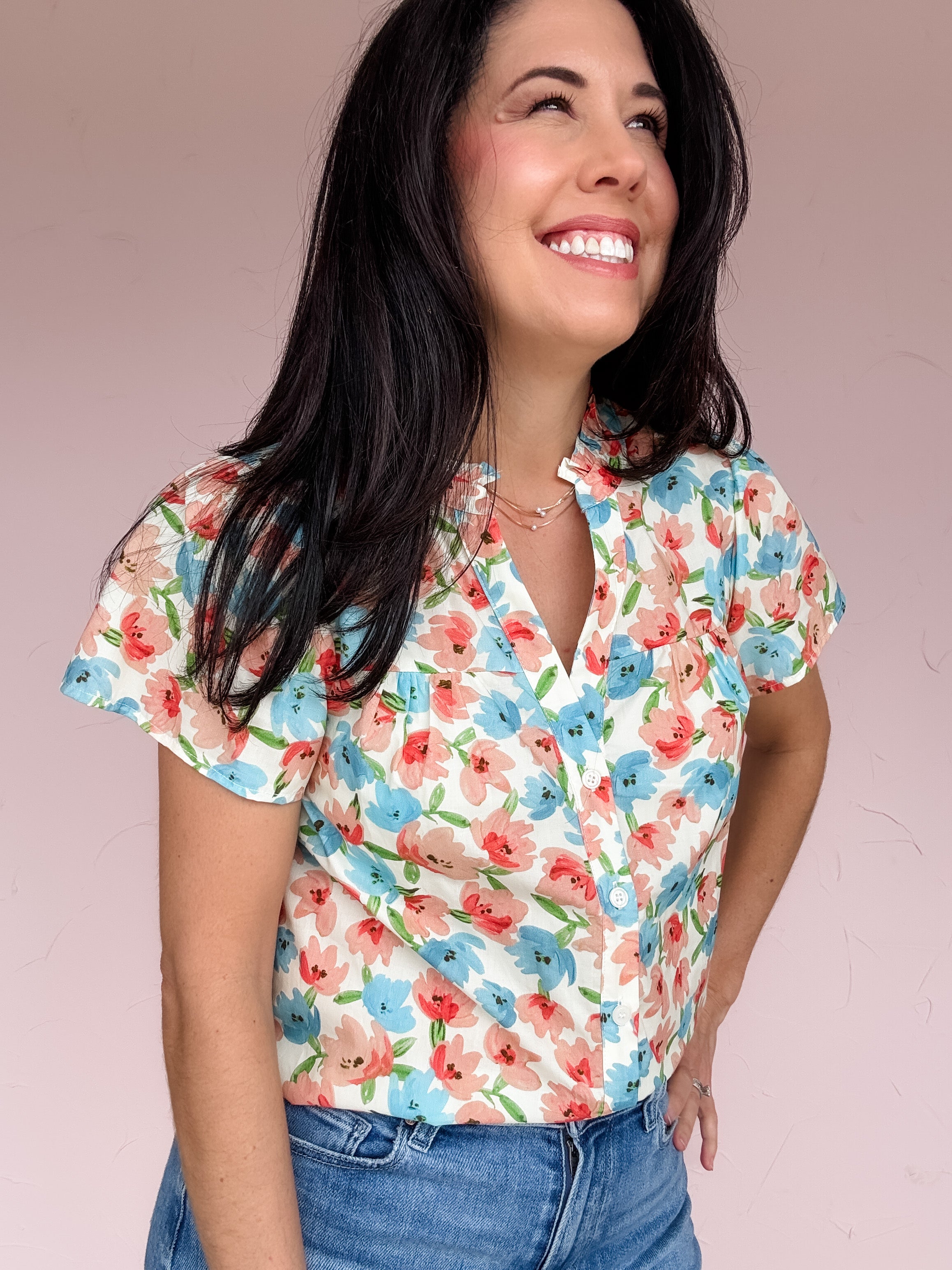 Capri Bloom Button Down