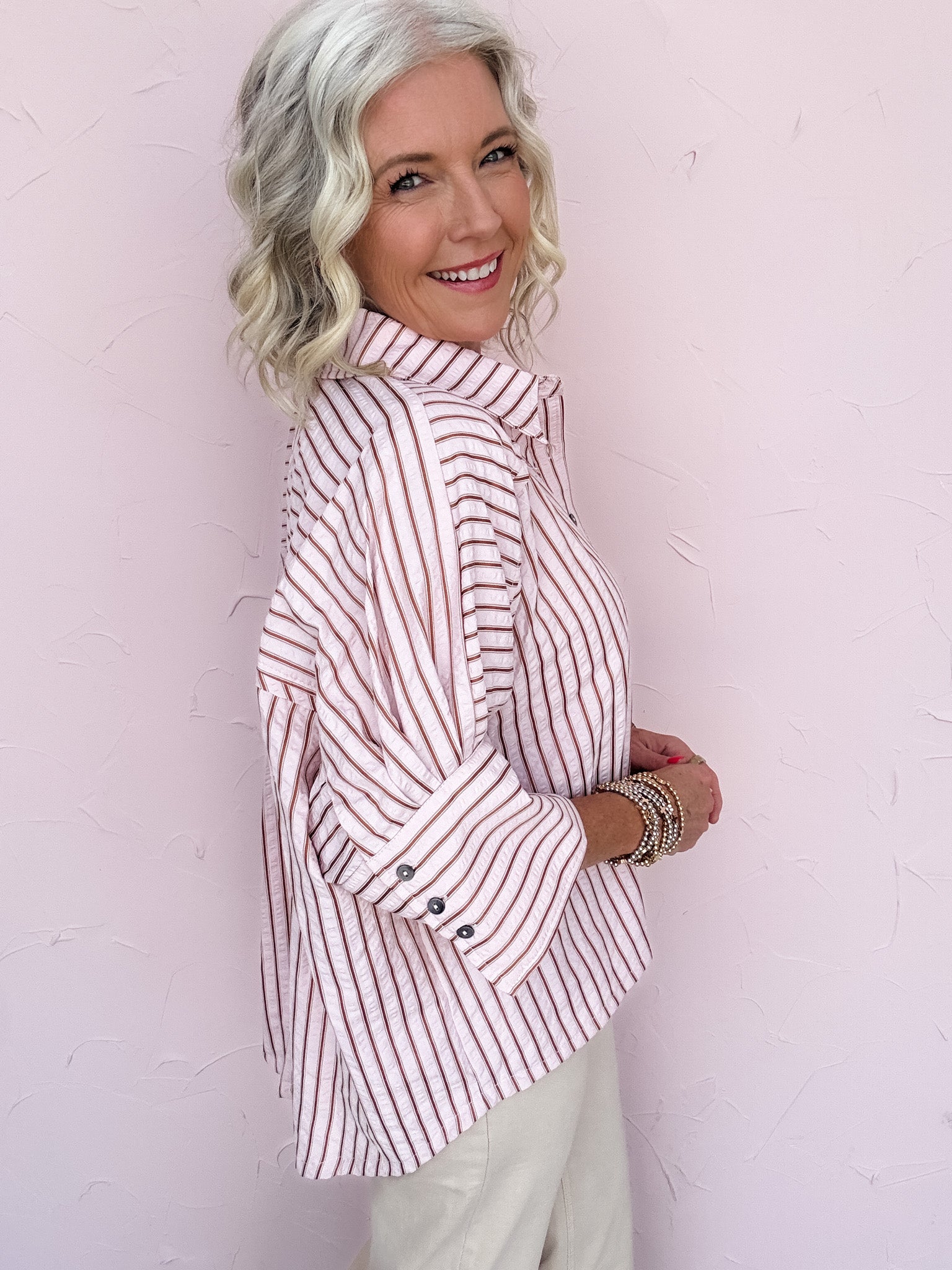 Rosewater Stripe Top