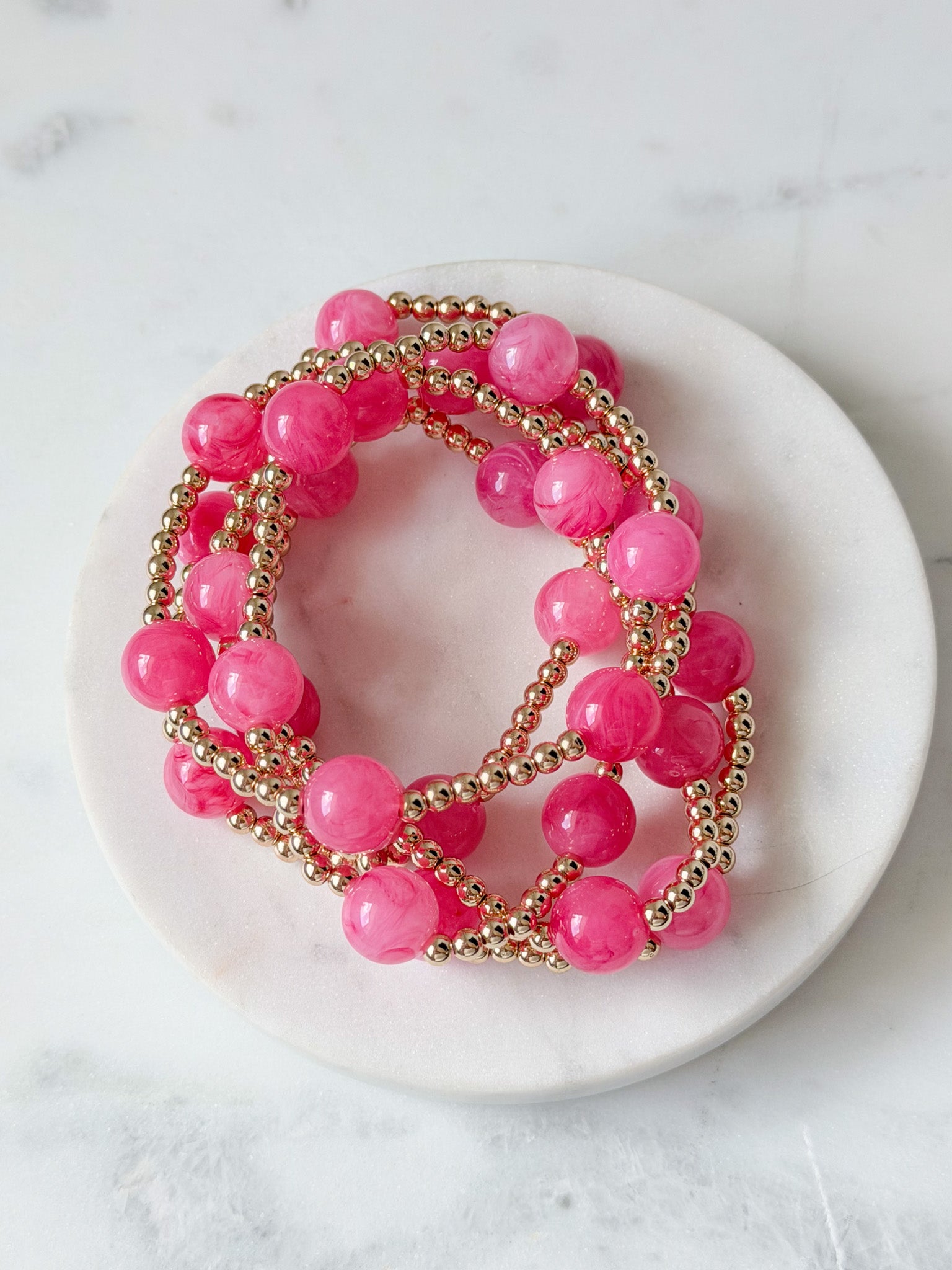 Fuchsia Glow Bracelet Stack