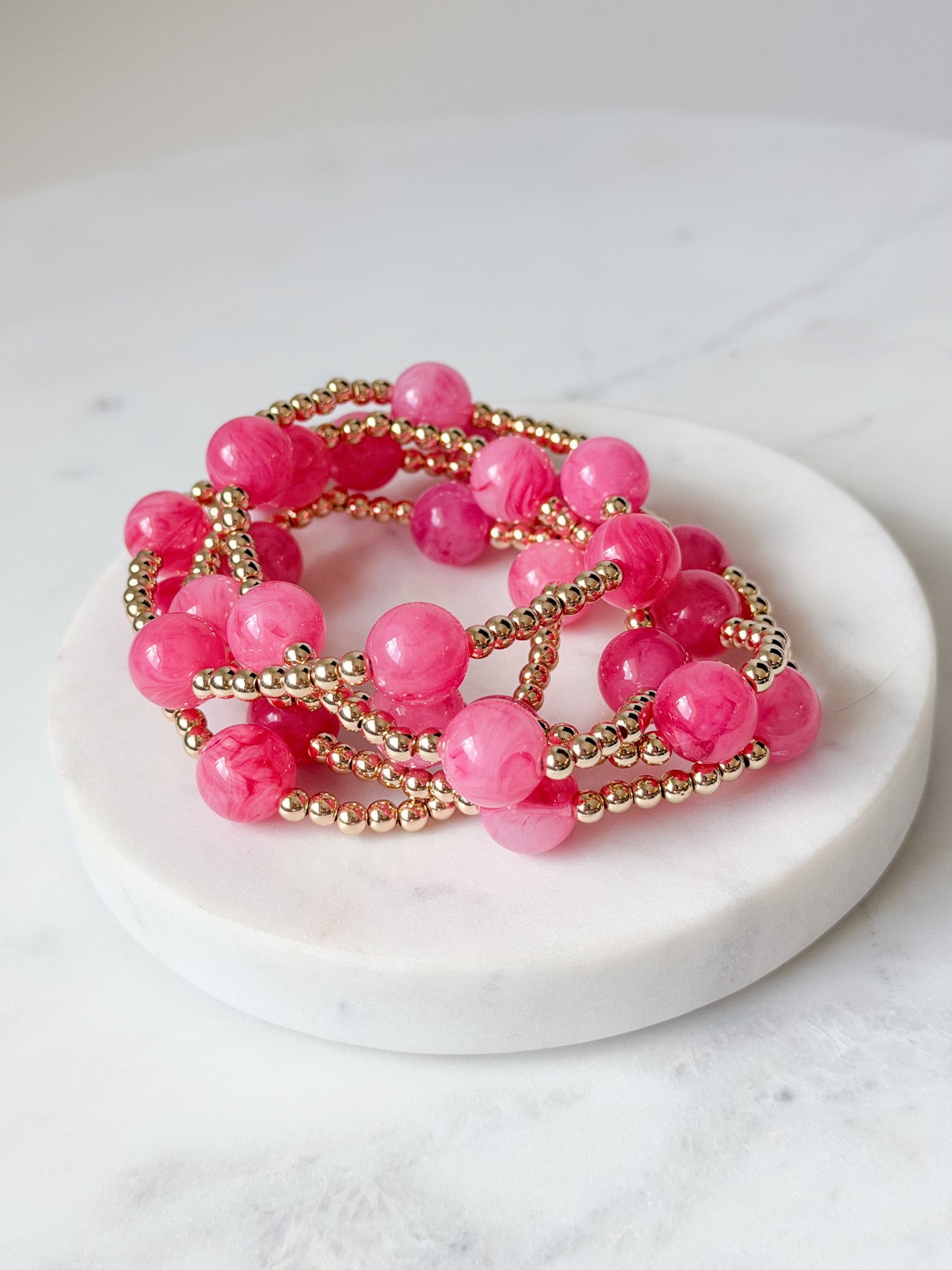 Fuchsia Glow Bracelet Stack