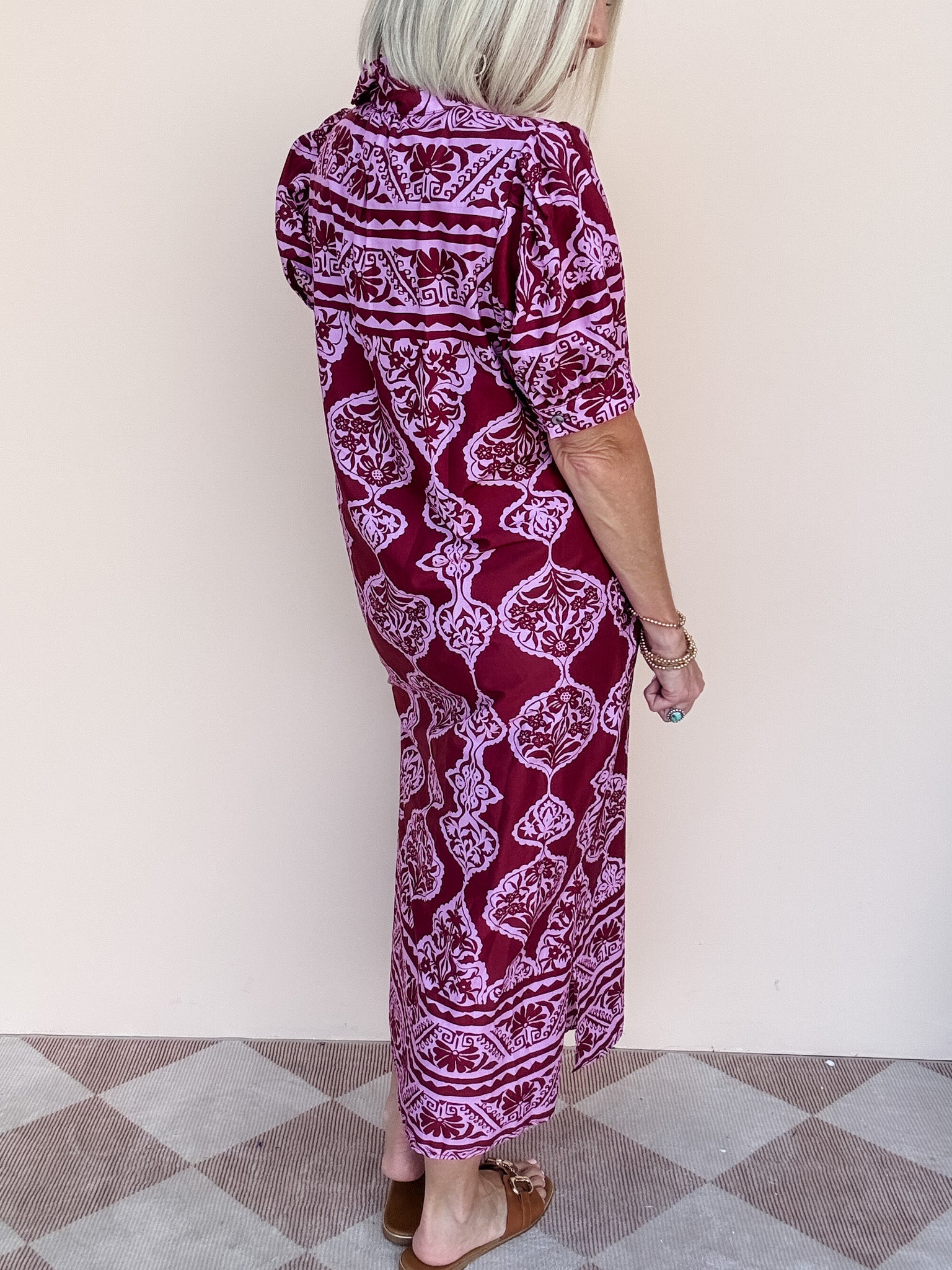 Ines Shirt Dress | Burgundy
