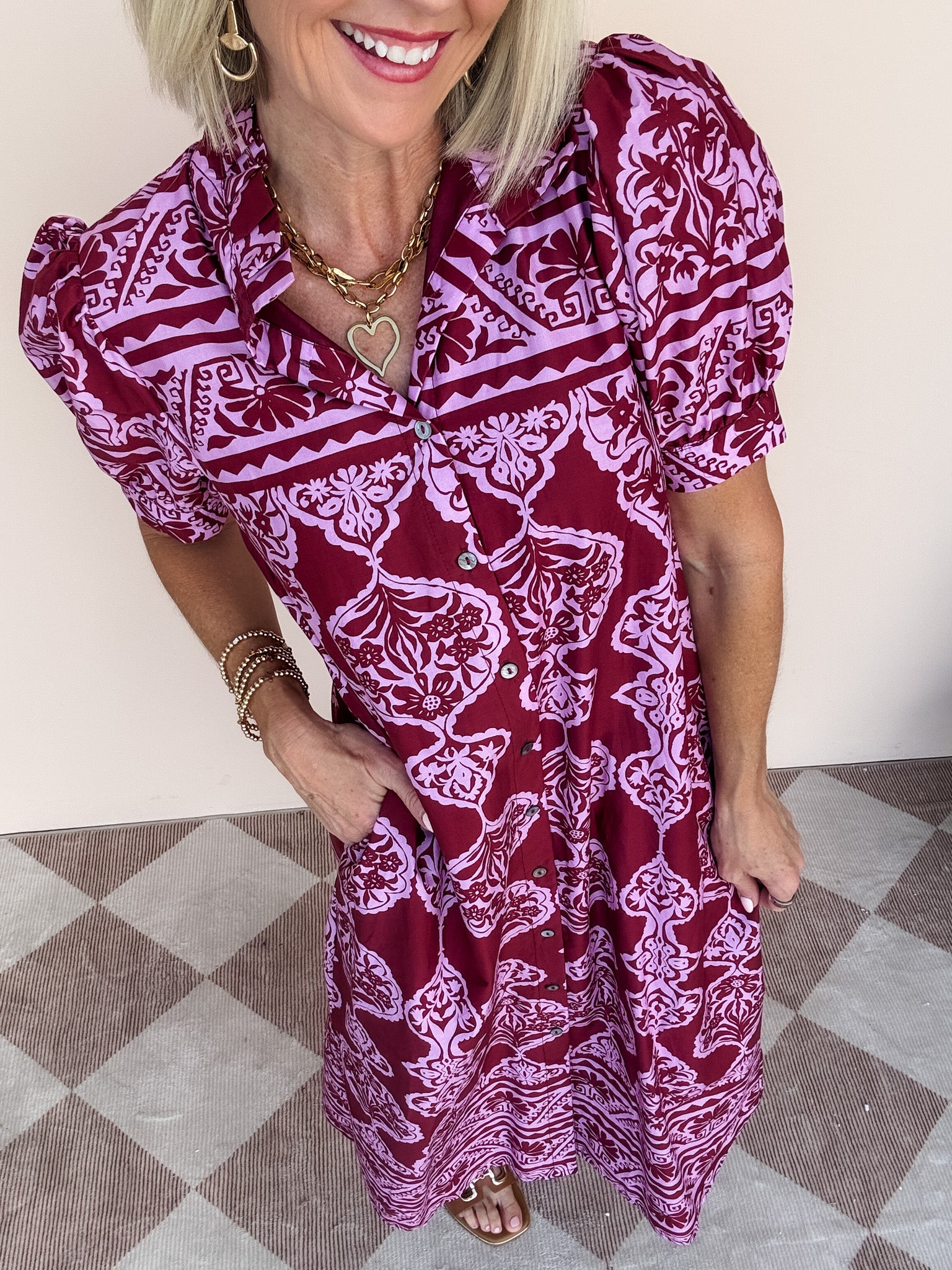 Ines Shirt Dress | Burgundy