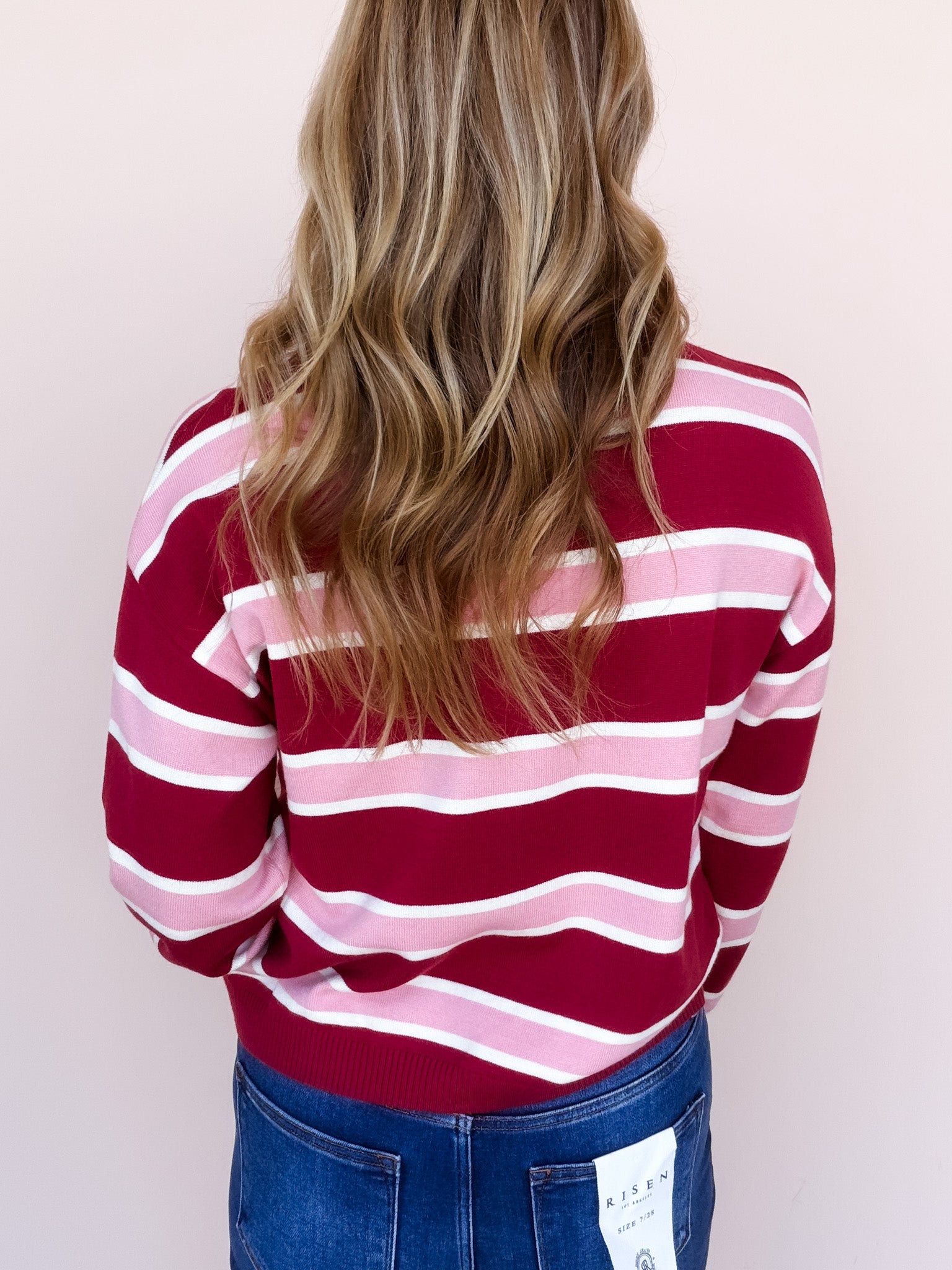Pink Between the Lines Sweater