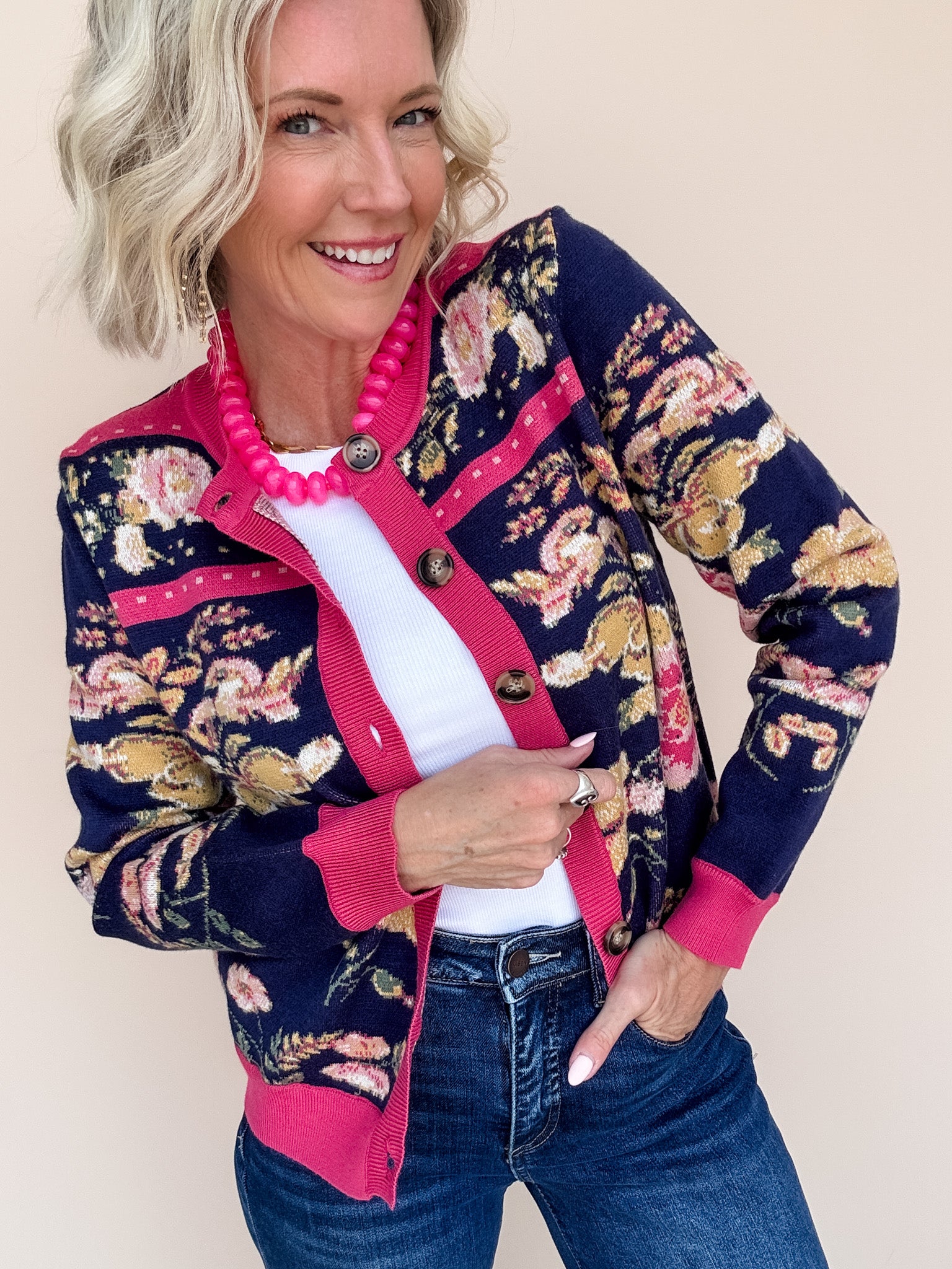 Floral Folk Cardigan