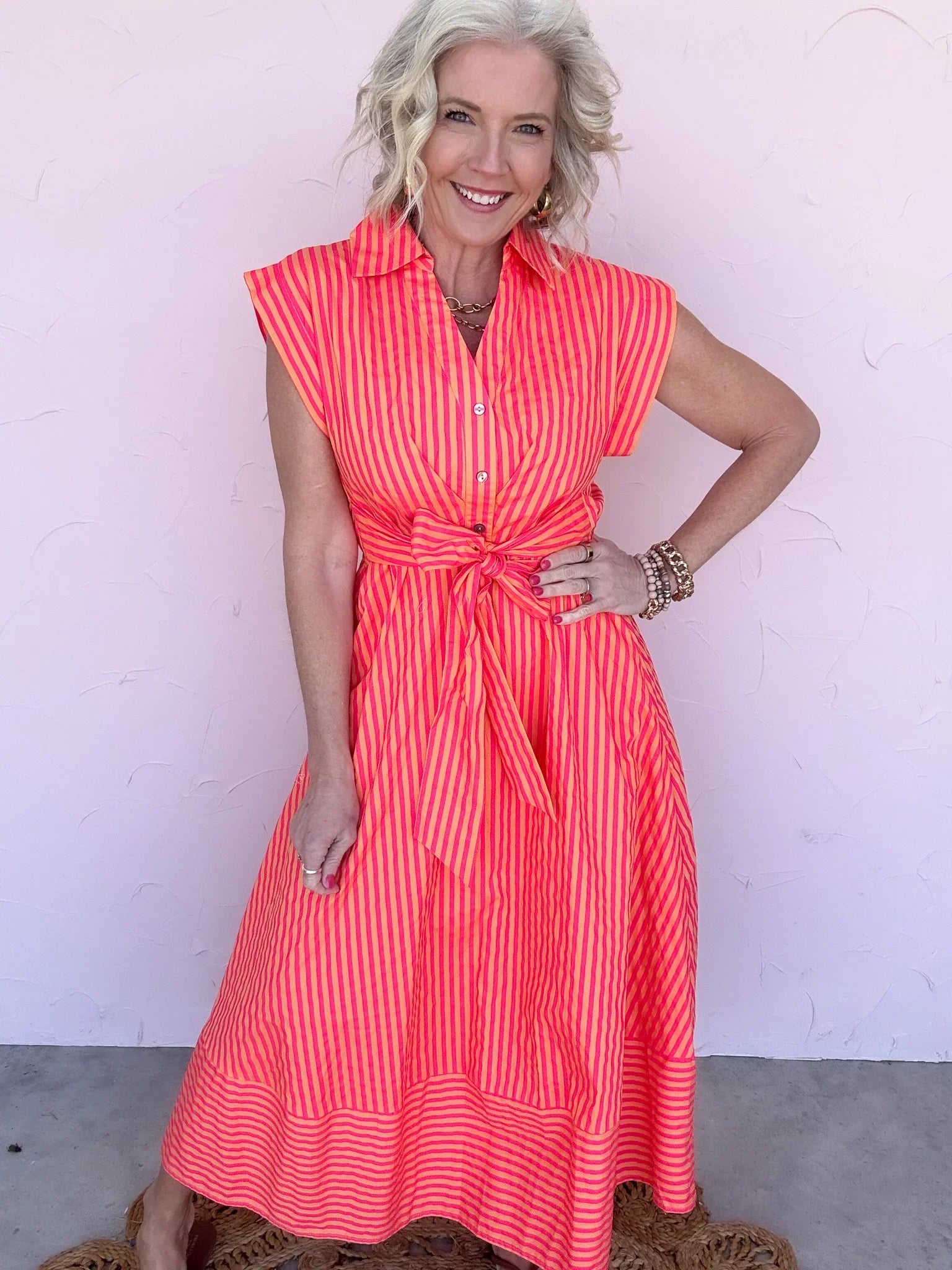 Radiant Rush Stripe Dress - 30% Off