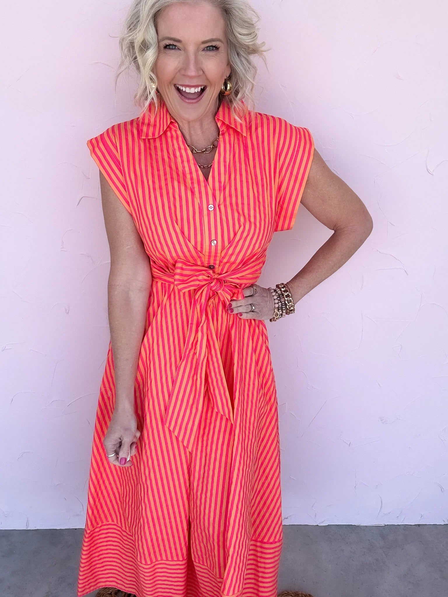 Radiant Rush Stripe Dress - 30% Off
