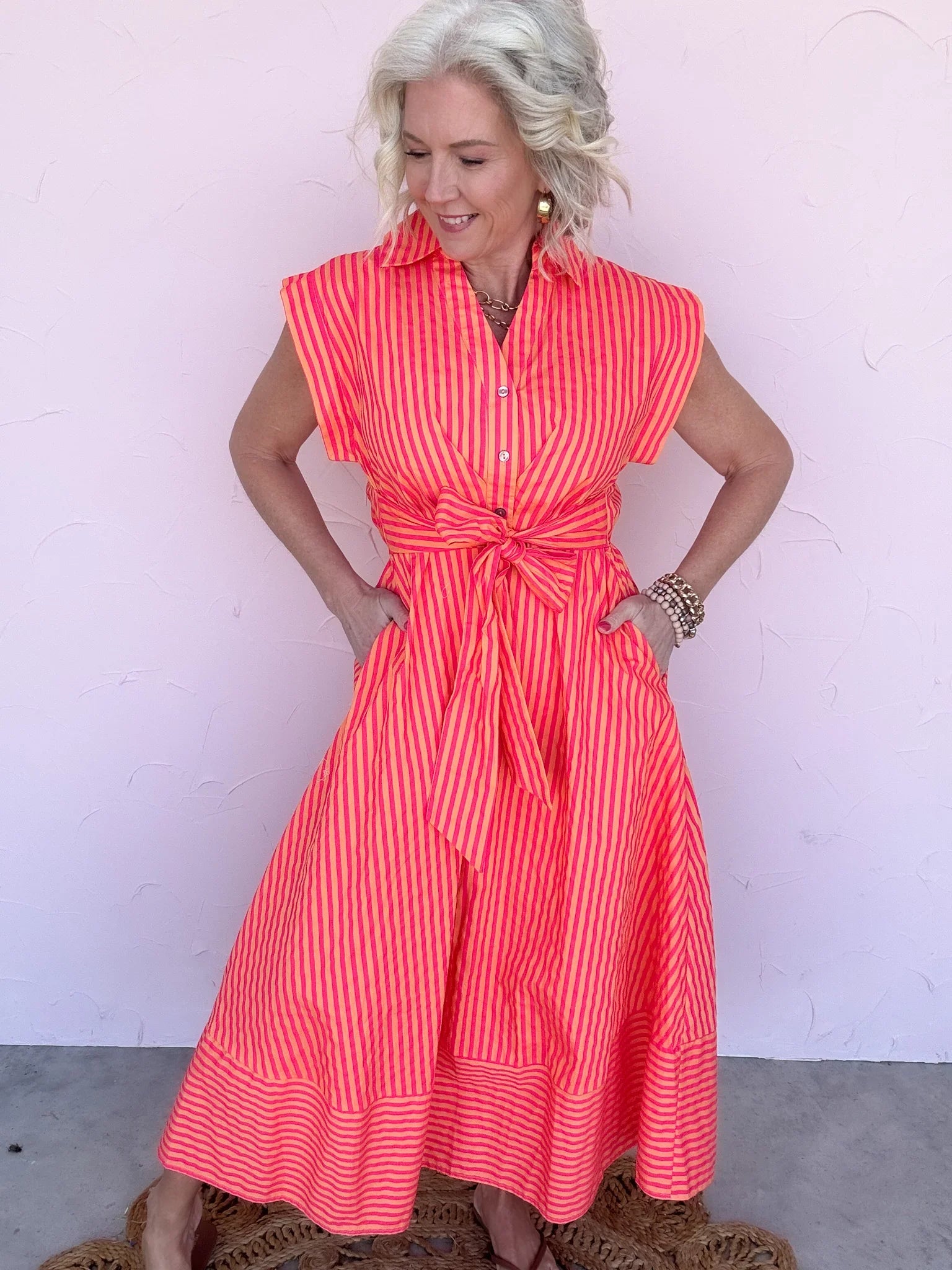 Radiant Rush Stripe Dress - 30% Off