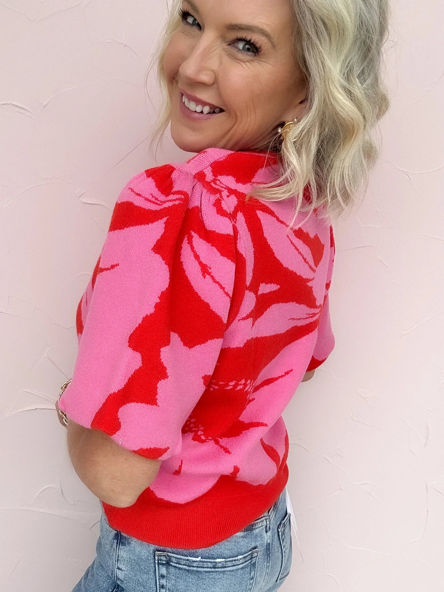 Pop Art Floral Knit Top