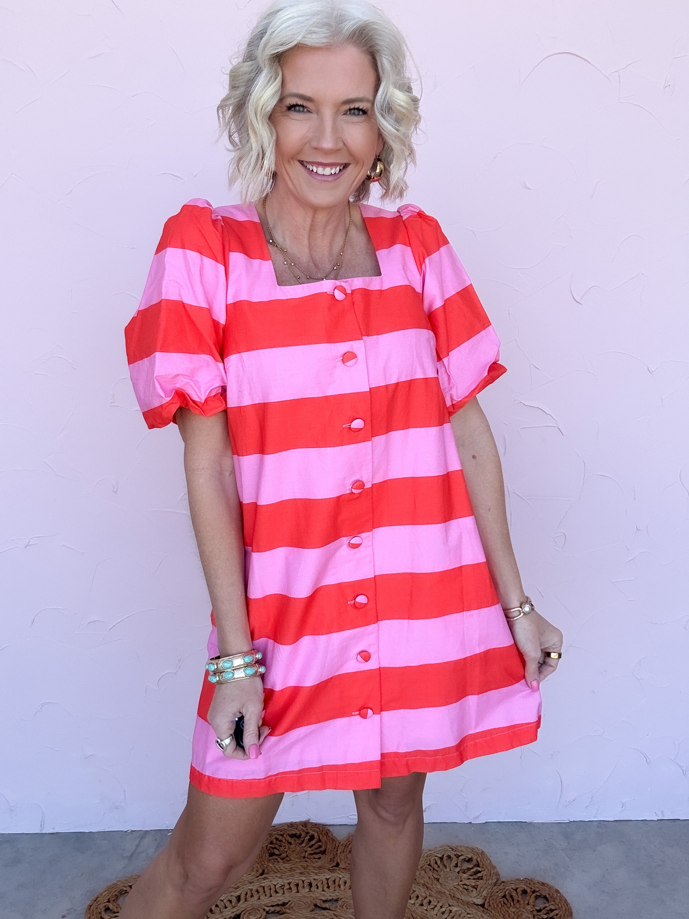 Pink Paloma Button Dress