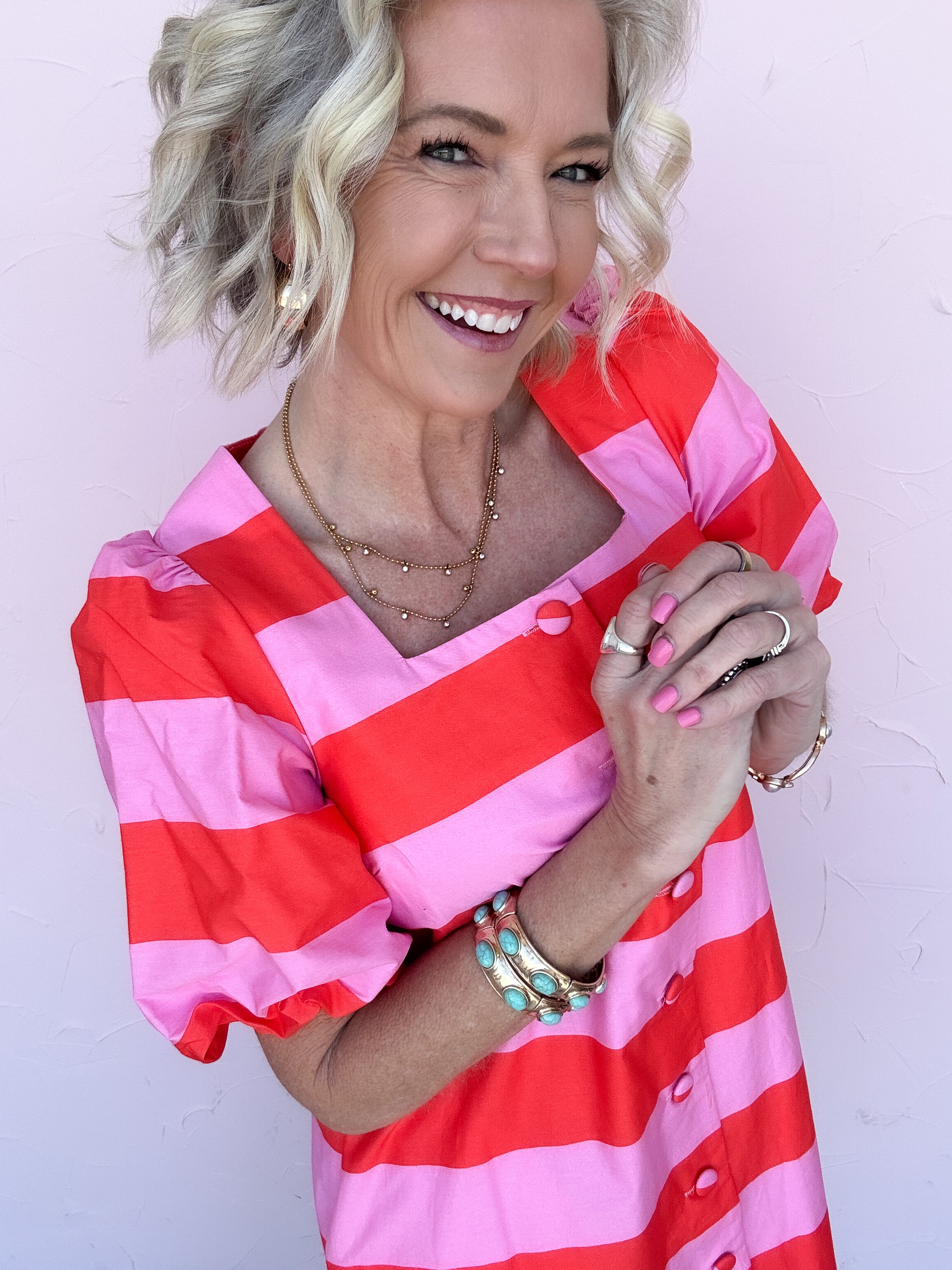 Pink Paloma Button Dress