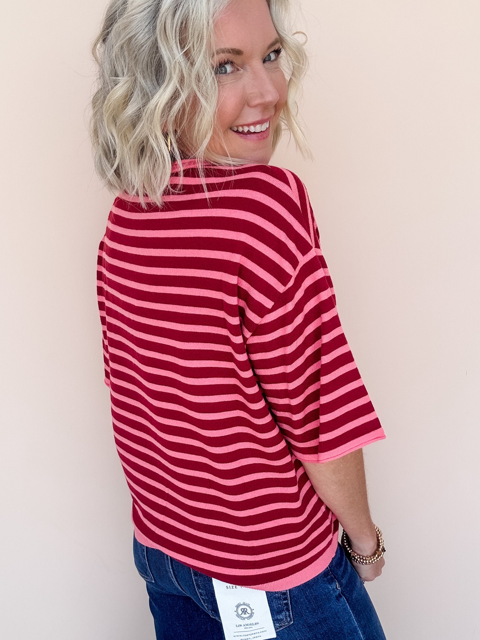 Stripe of Mind Top | Burgundy