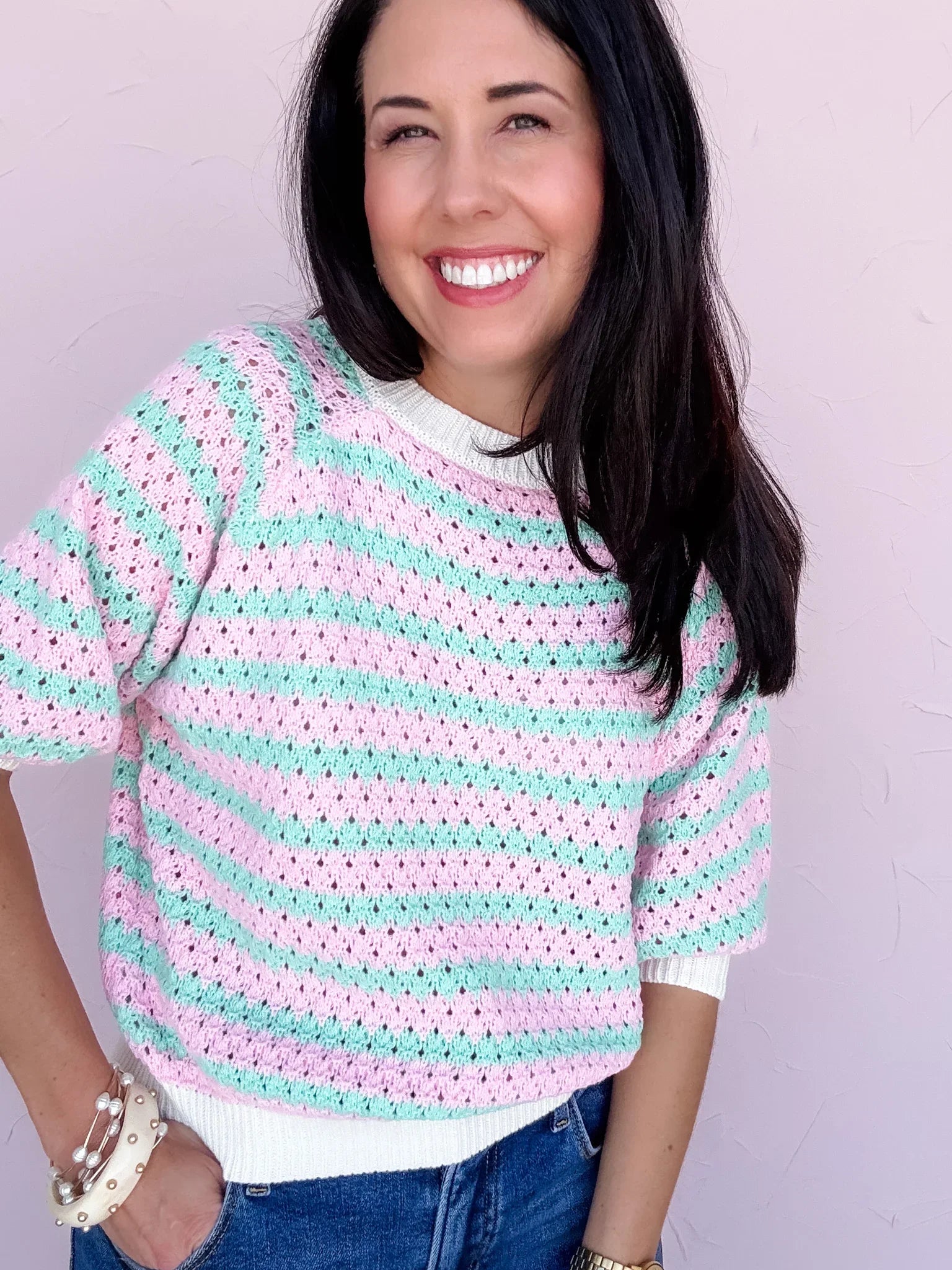 Pastel Parade Knit Top- 30% OFF