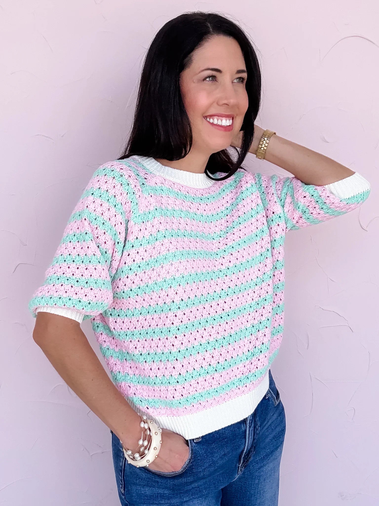 Pastel Parade Knit Top- 30% OFF