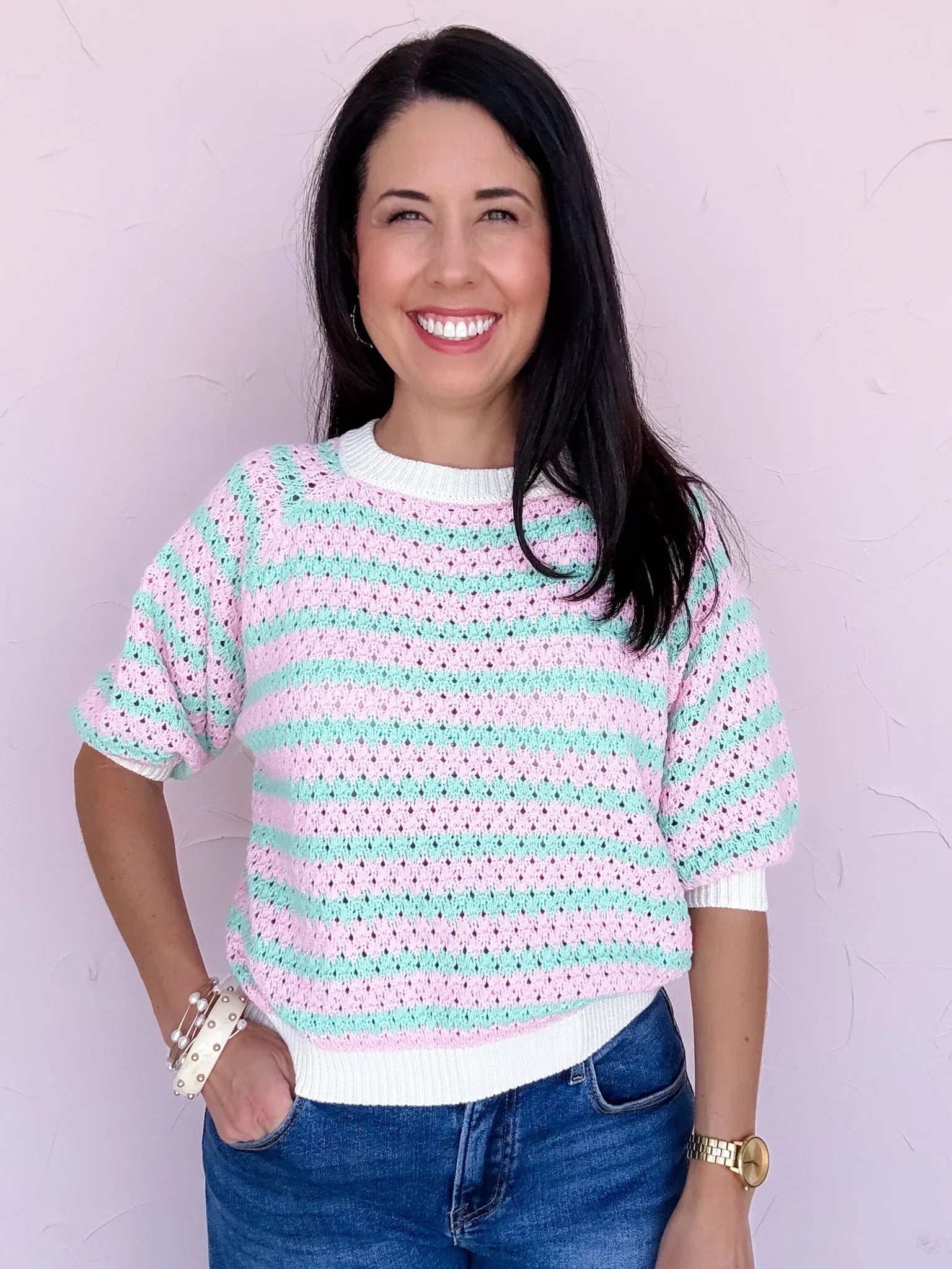 Pastel Parade Knit Top- 30% OFF