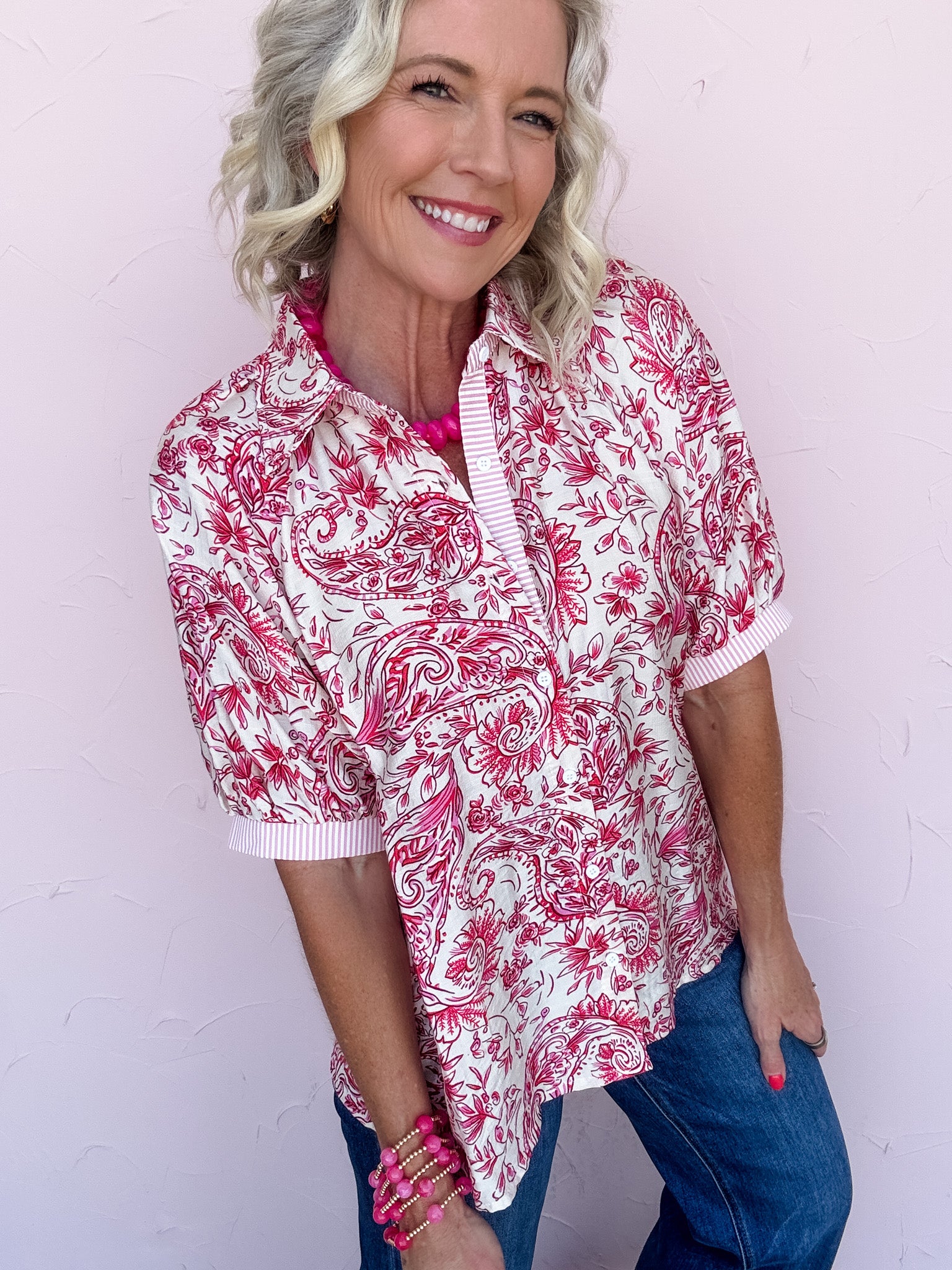 Porcelain Bloom Button Down