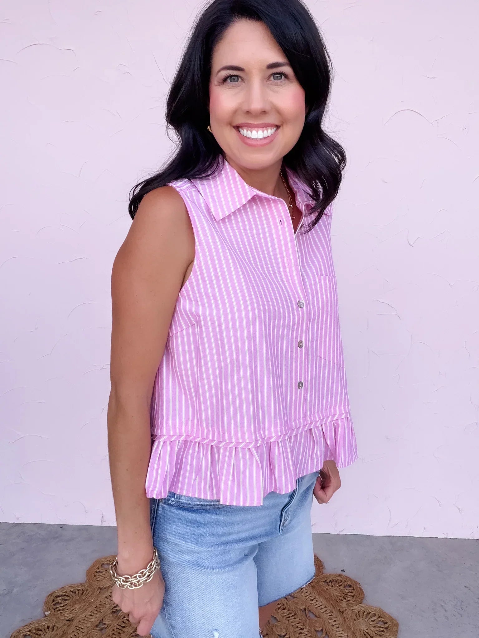 Rosie Stripe Peplum Top
