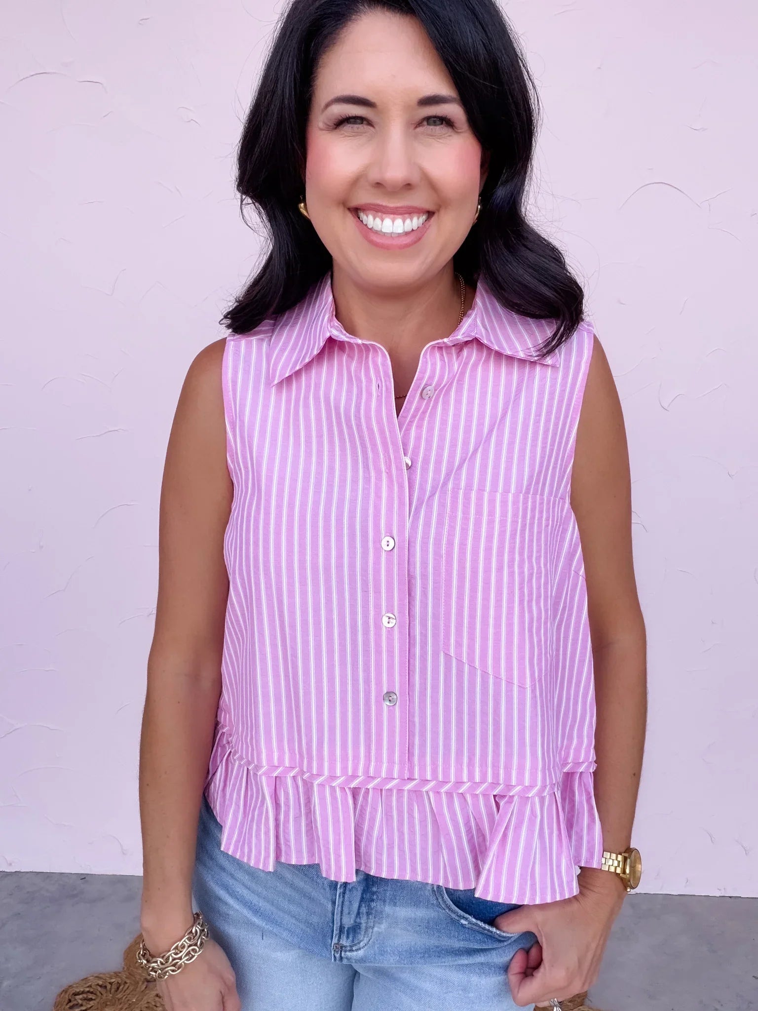 Rosie Stripe Peplum Top