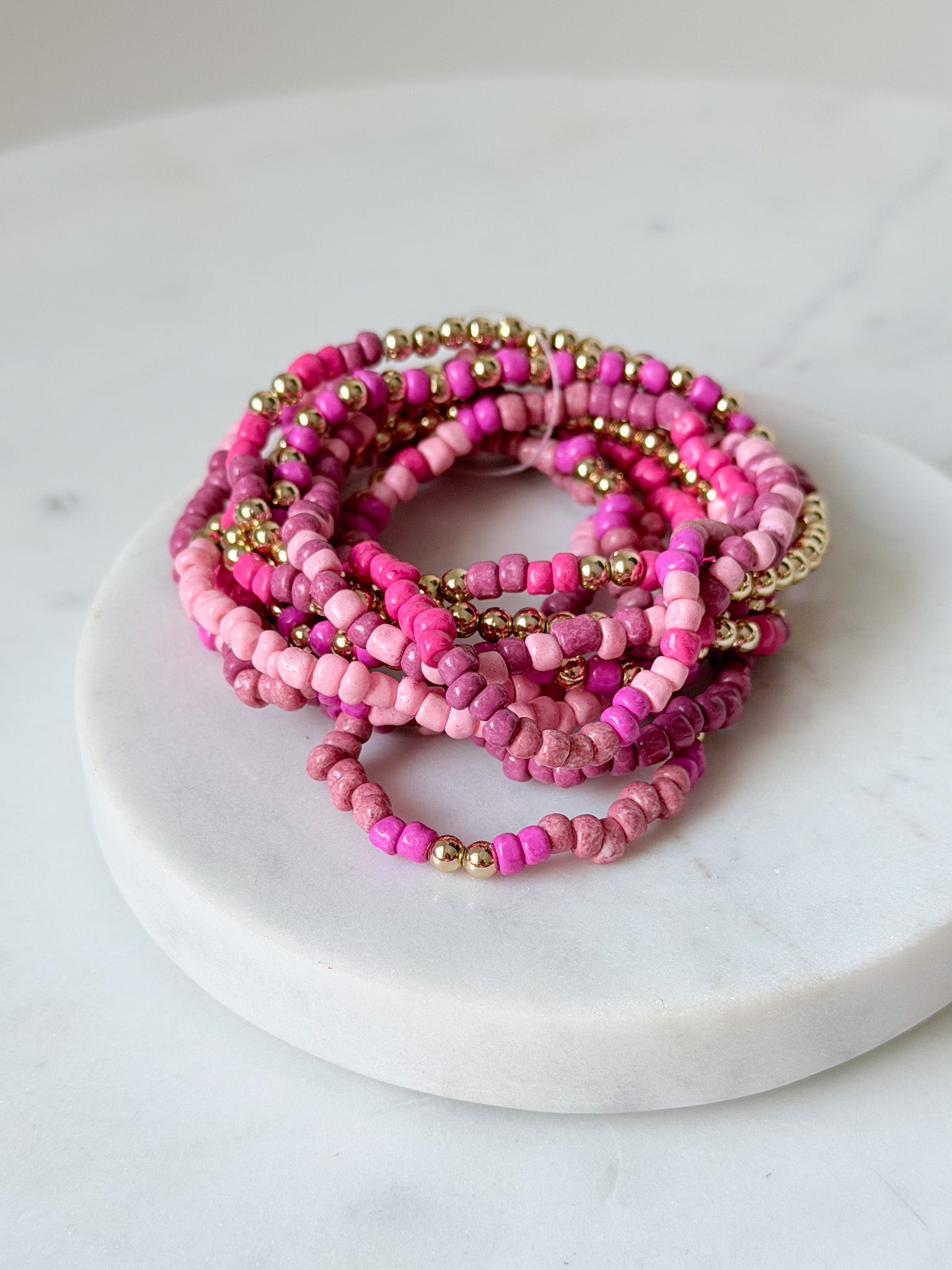 Pink Punch Beaded Bracelet