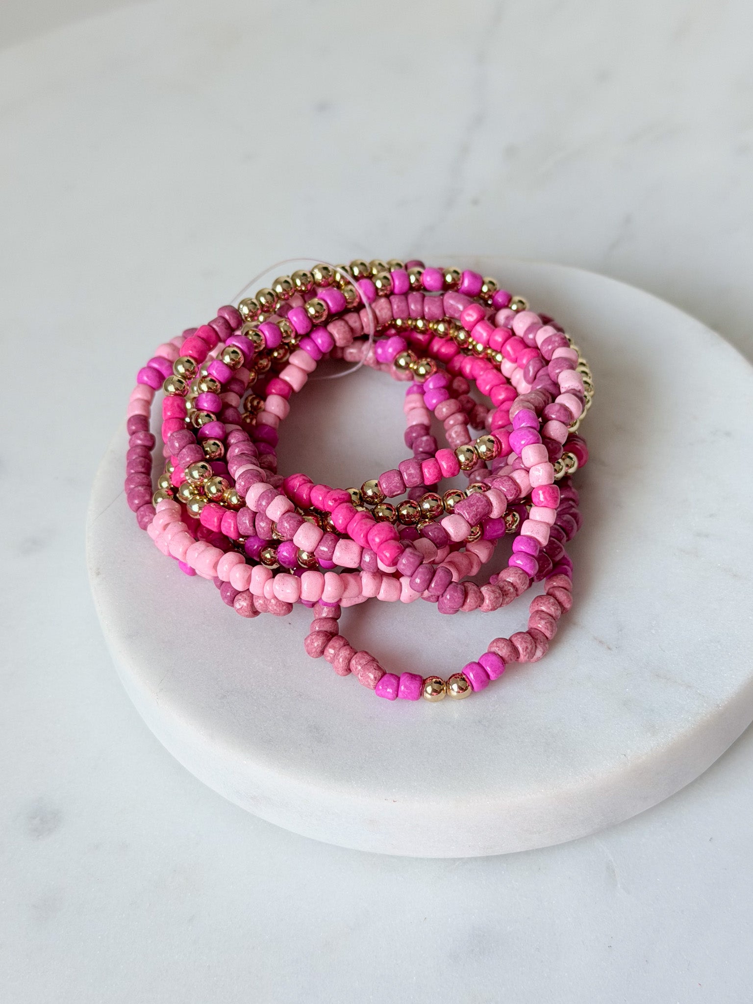 Pink Punch Beaded Bracelet