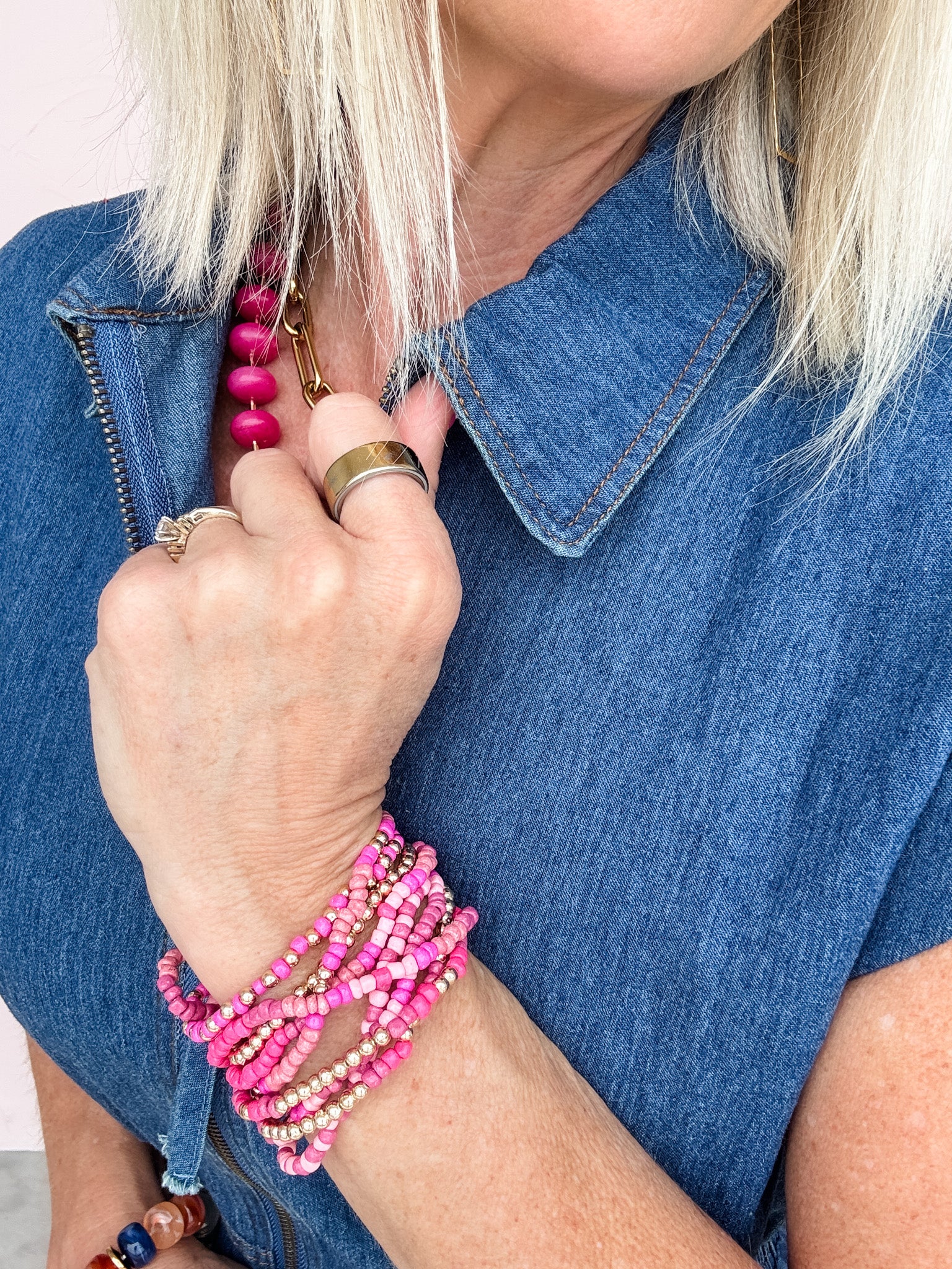 Pink Punch Beaded Bracelet