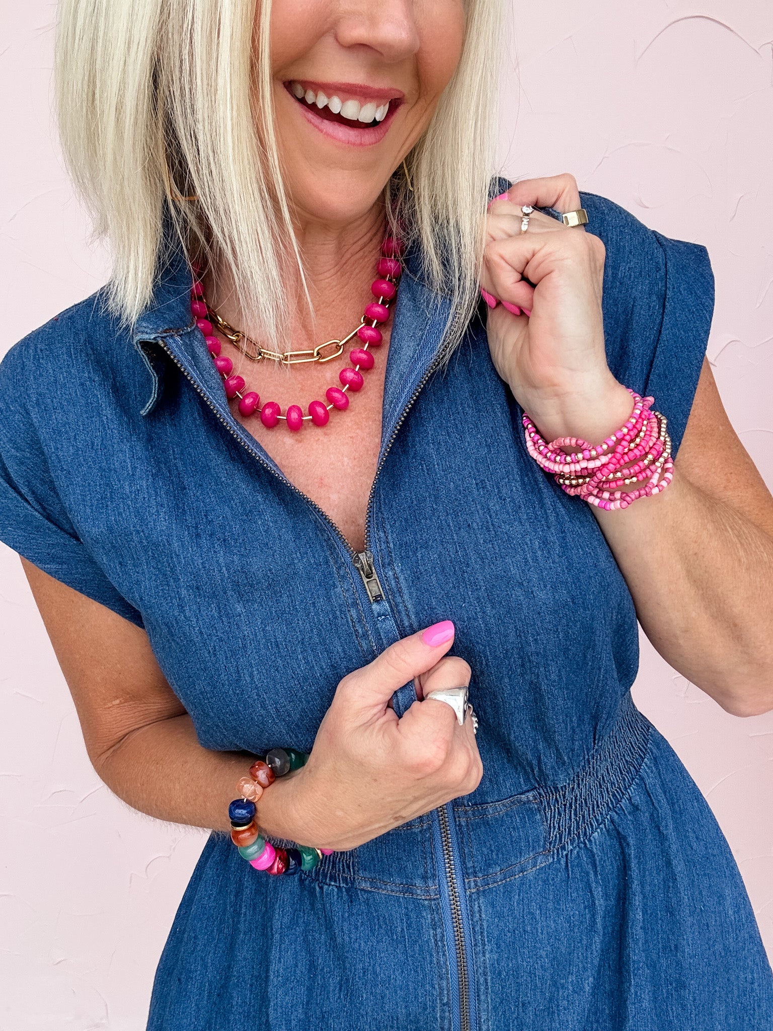 Pretty in Pink Beaded Necklace