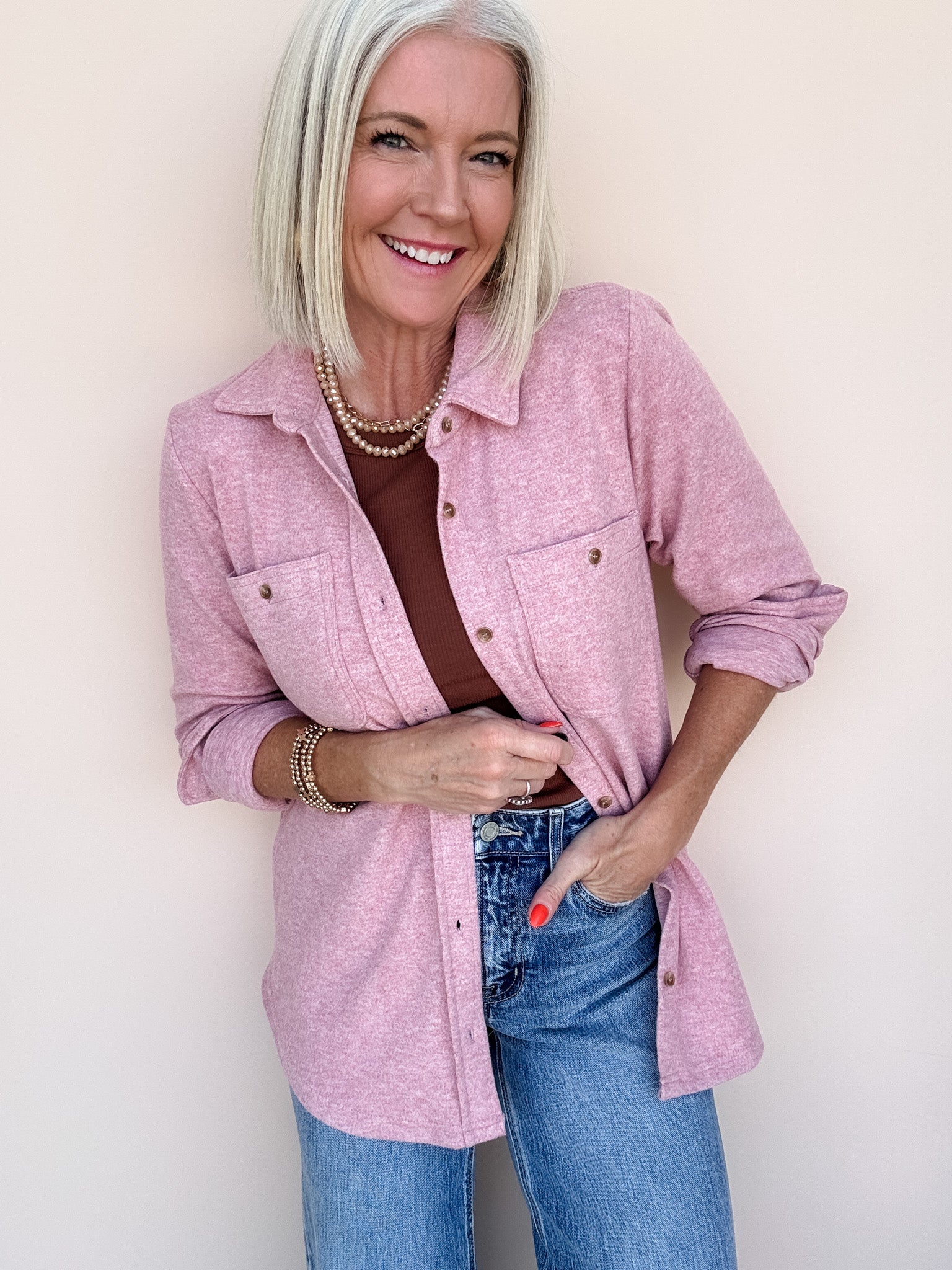 Lewis Button Down | Mauve Pink
