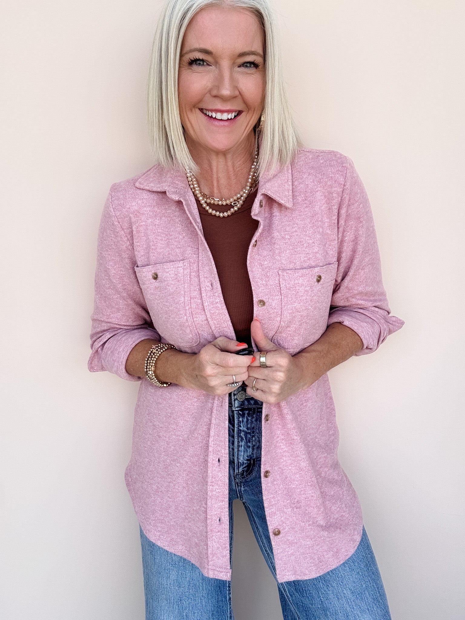 Lewis Button Down | Mauve Pink