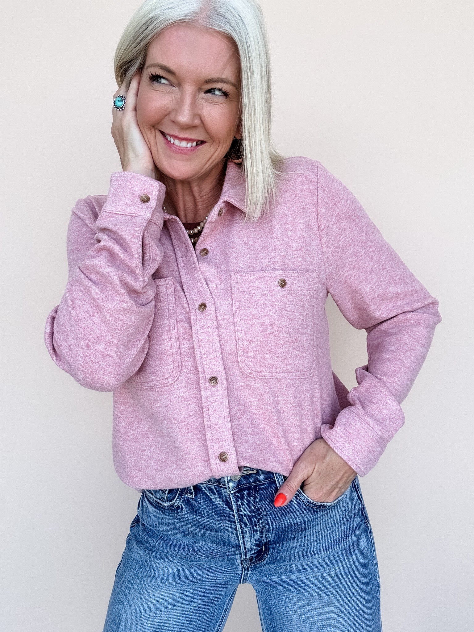 Lewis Button Down | Mauve Pink