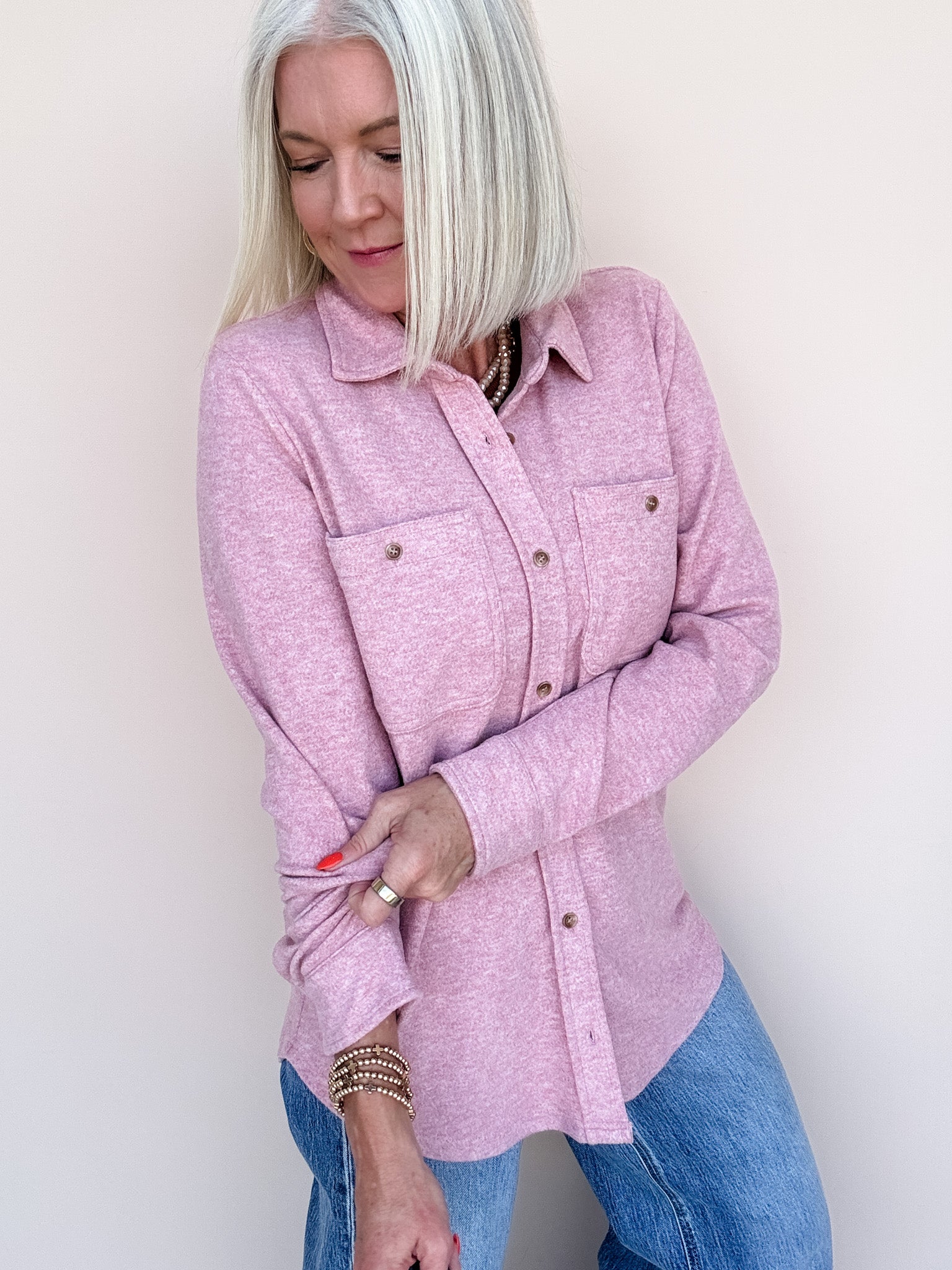 Lewis Button Down | Mauve Pink