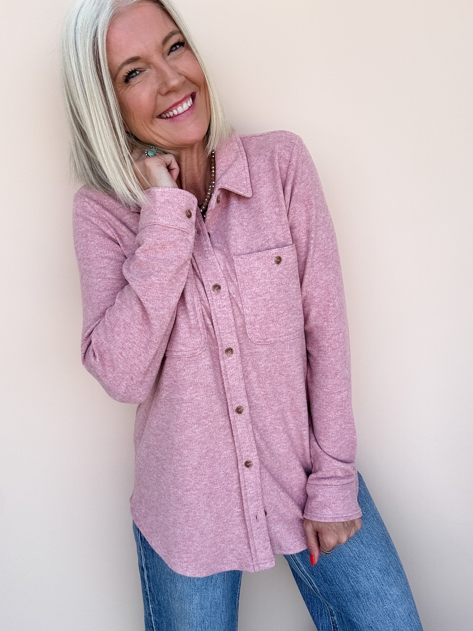 Lewis Button Down | Mauve Pink