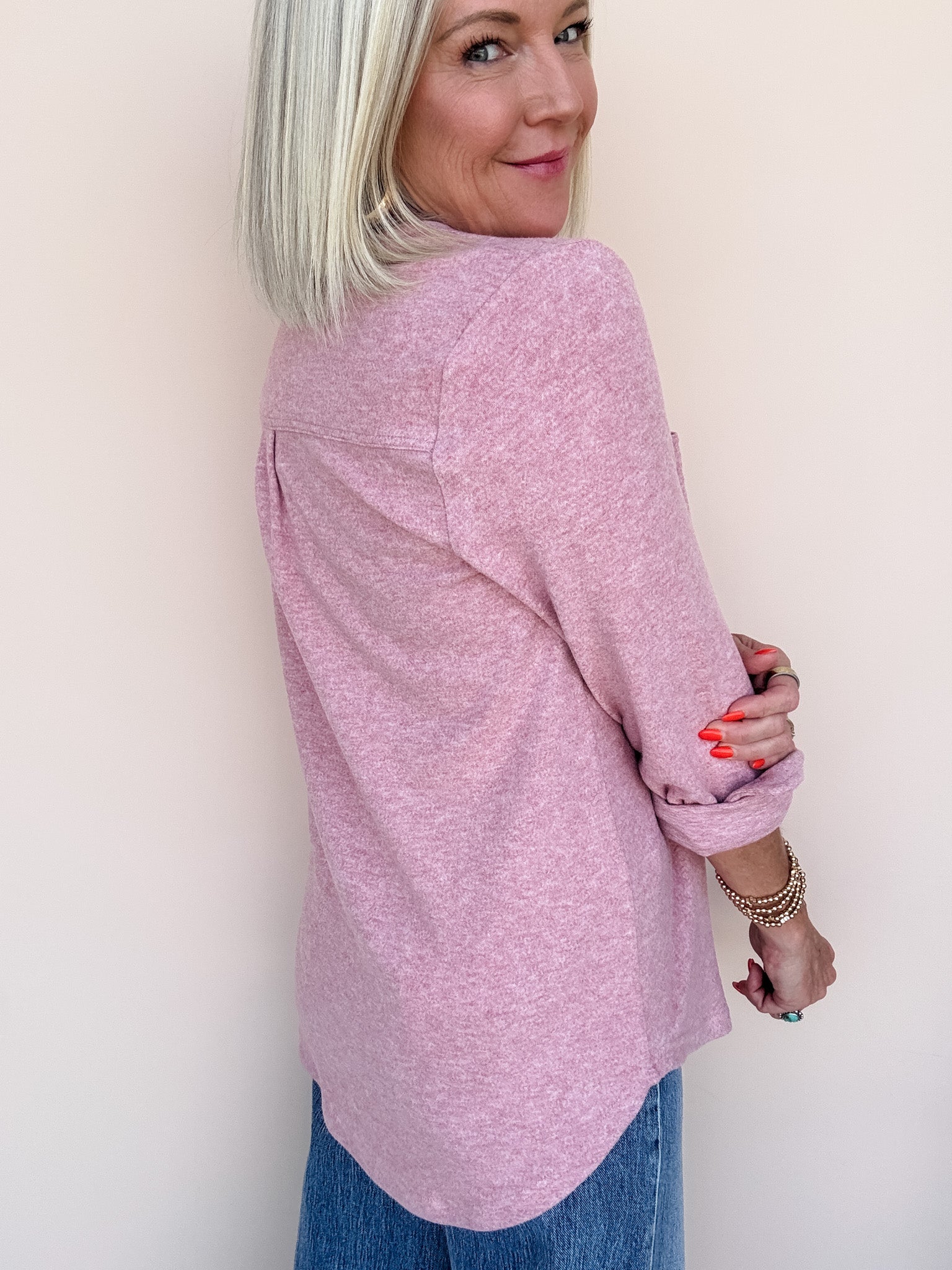 Lewis Button Down | Mauve Pink