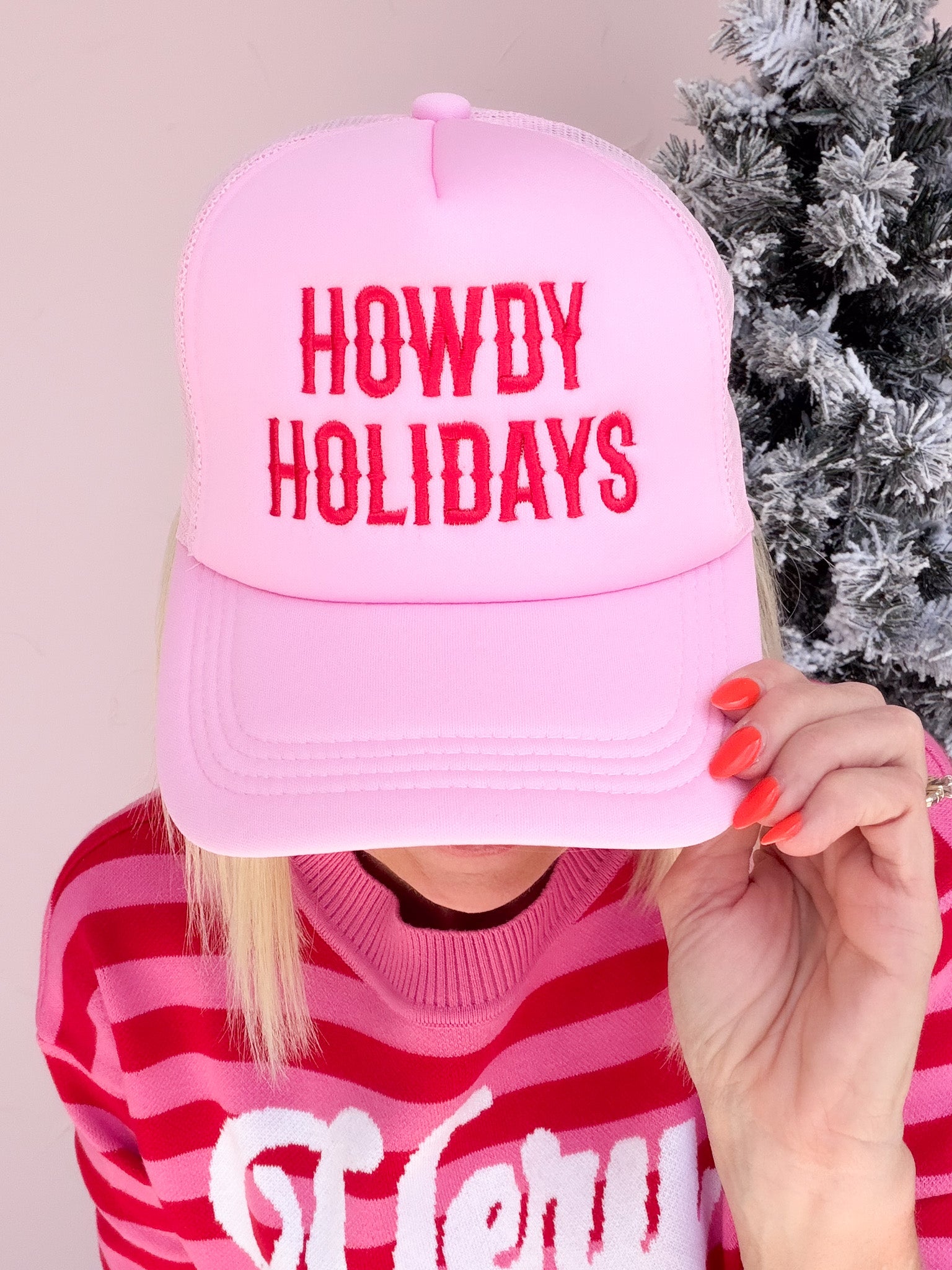 Howdy Holidays Pink Trucker