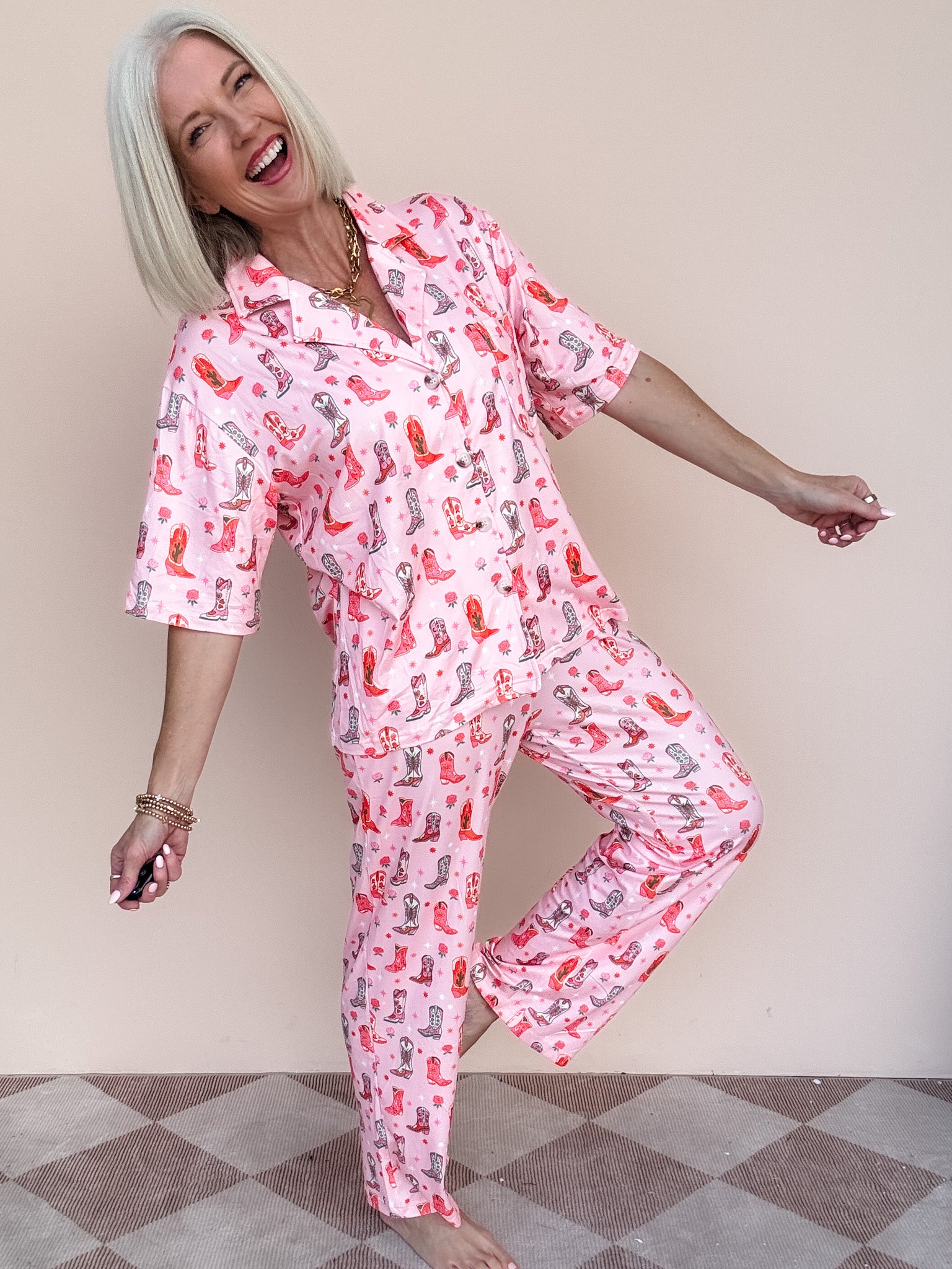 Boots & Roses Pajama Set