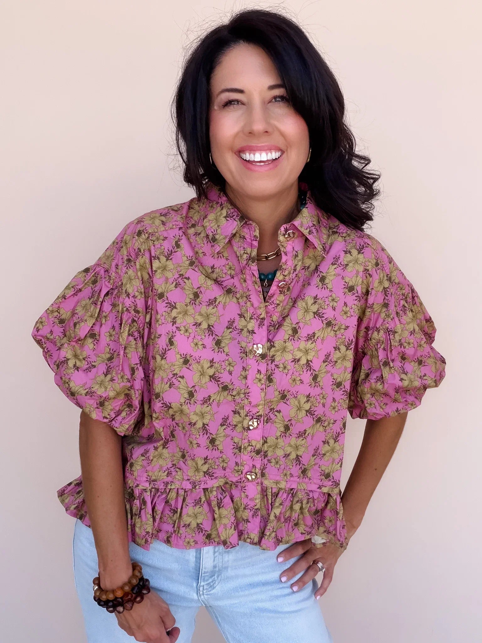 Gilded Garden Top | Dusty Pink
