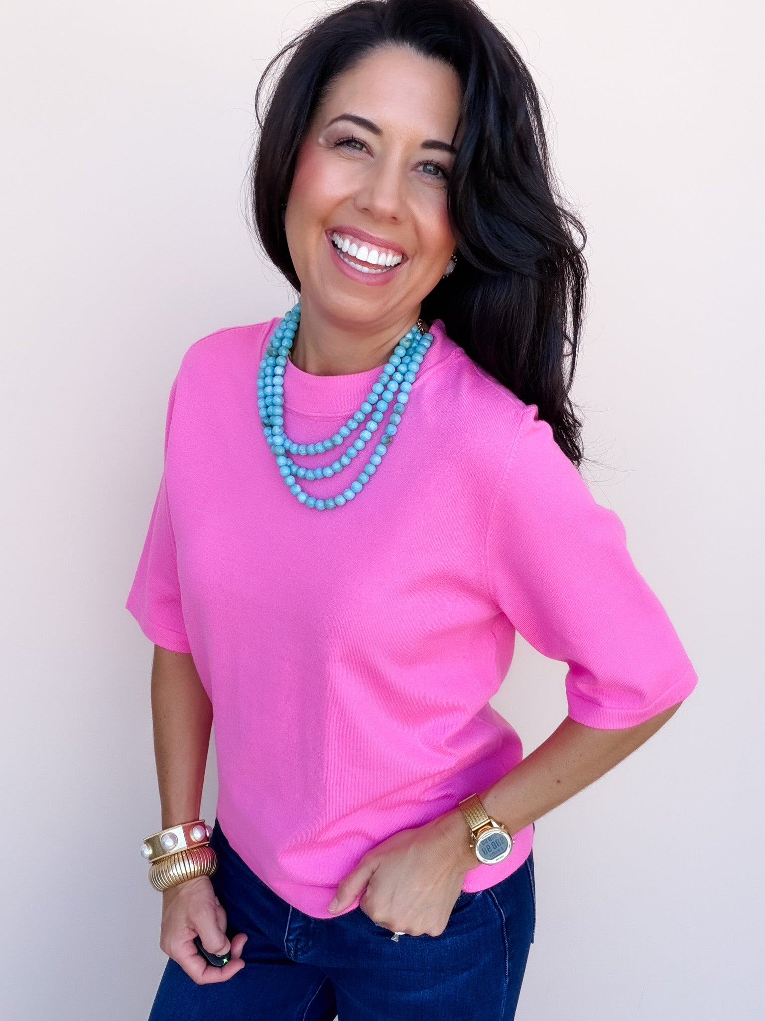 Soft Season Knit Top | Bubble Gum