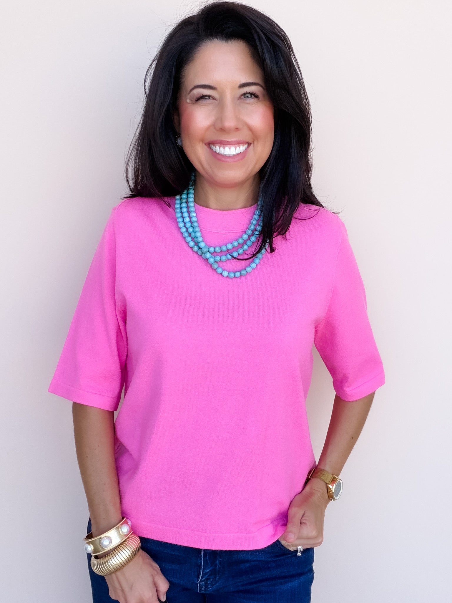 Soft Season Knit Top | Bubble Gum