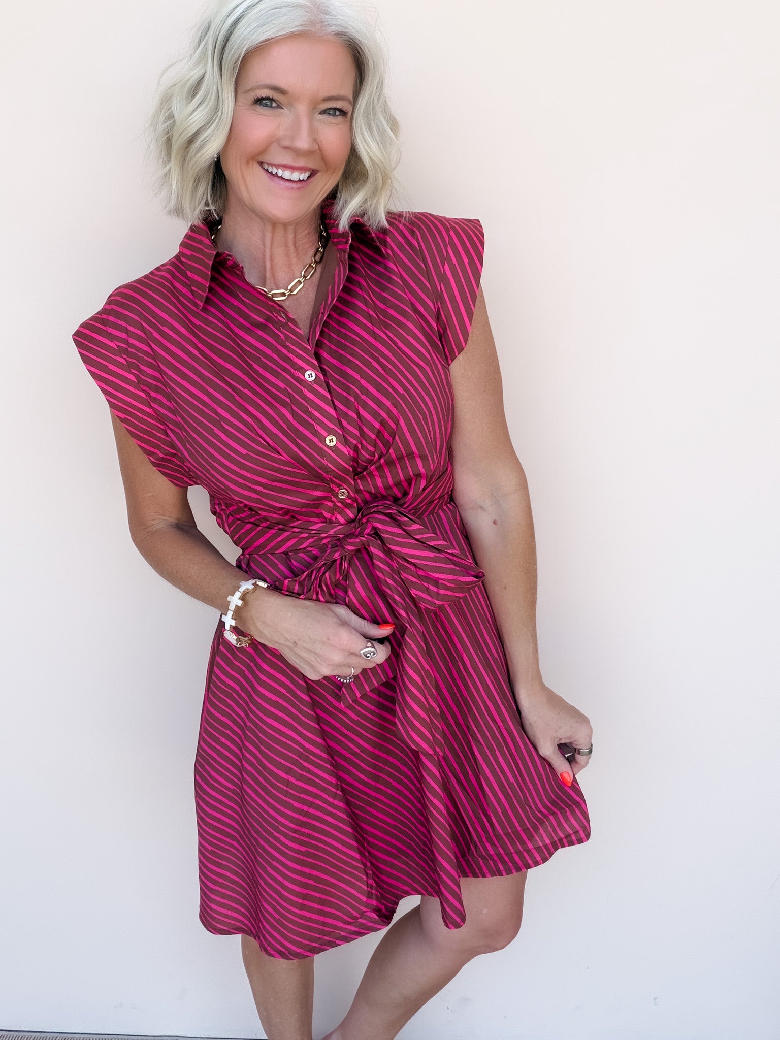 Sadie Jane Dress | Brown Fuchsia