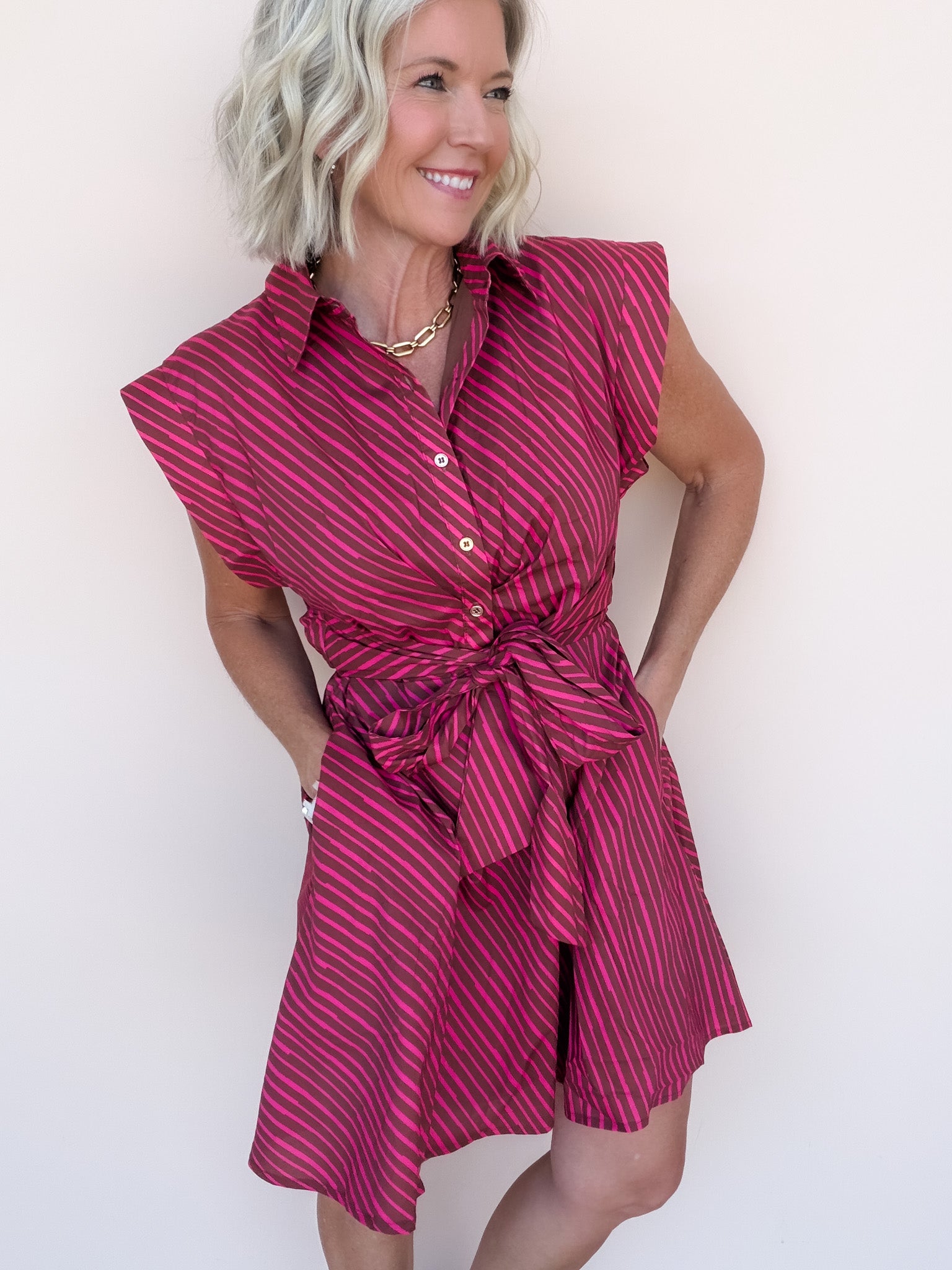 Sadie Jane Dress | Brown Fuchsia