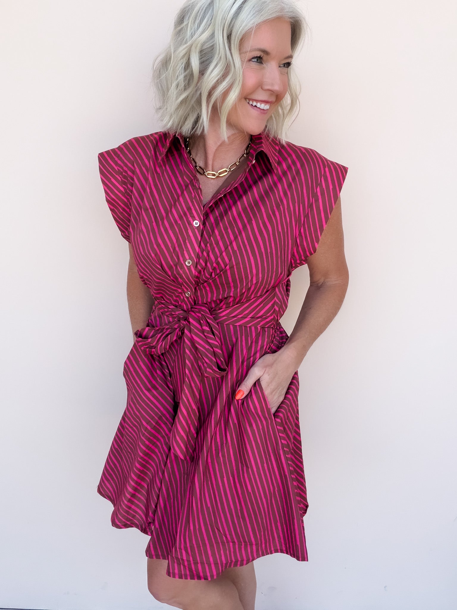 Sadie Jane Dress | Brown Fuchsia
