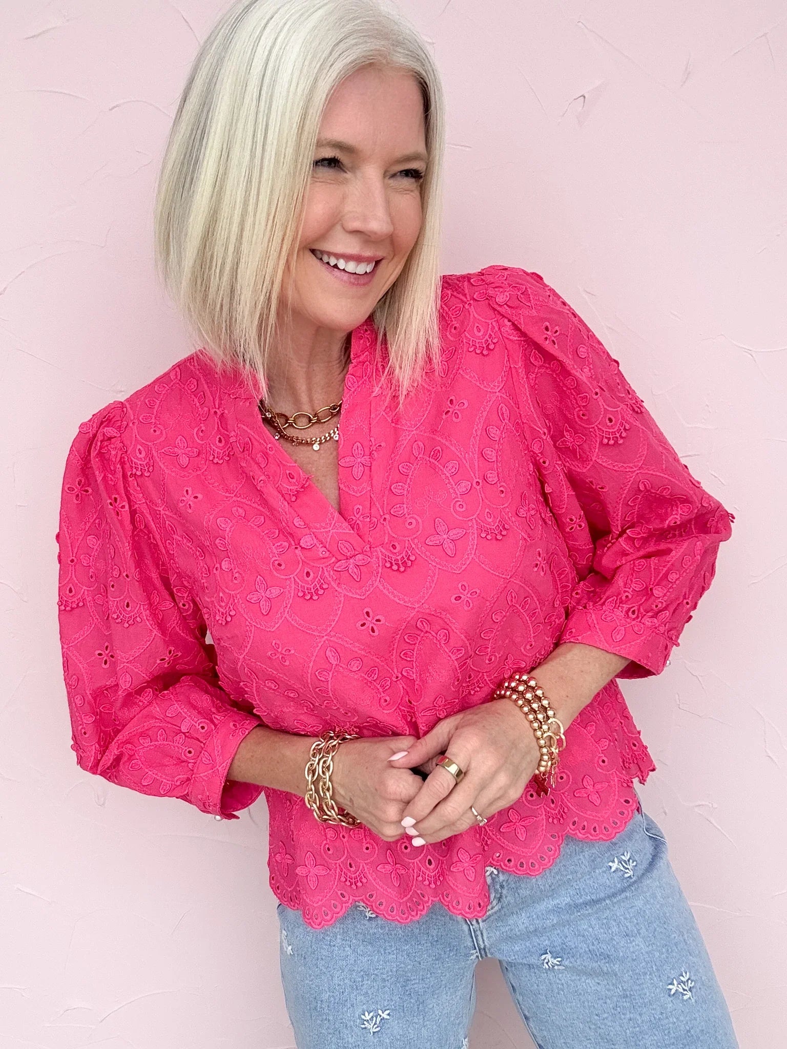 Ready for Blooms Eyelet Top