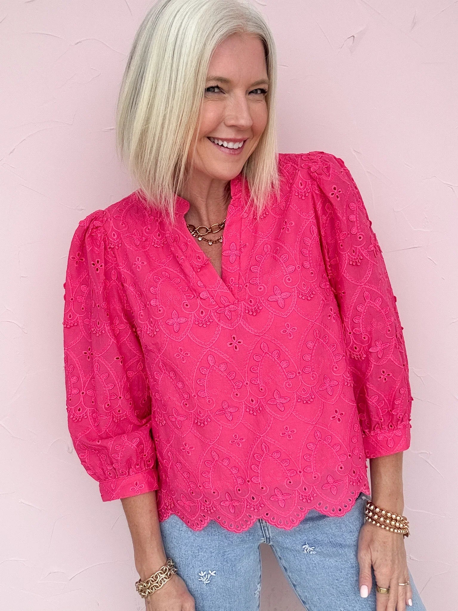 Ready for Blooms Eyelet Top