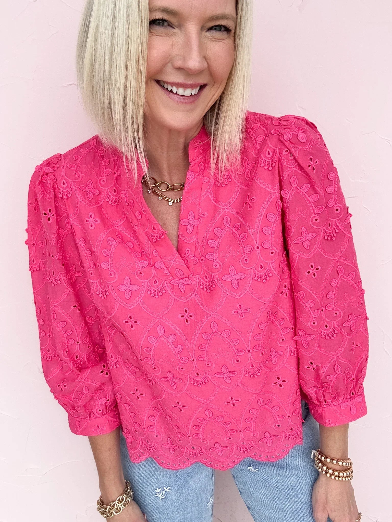 Ready for Blooms Eyelet Top