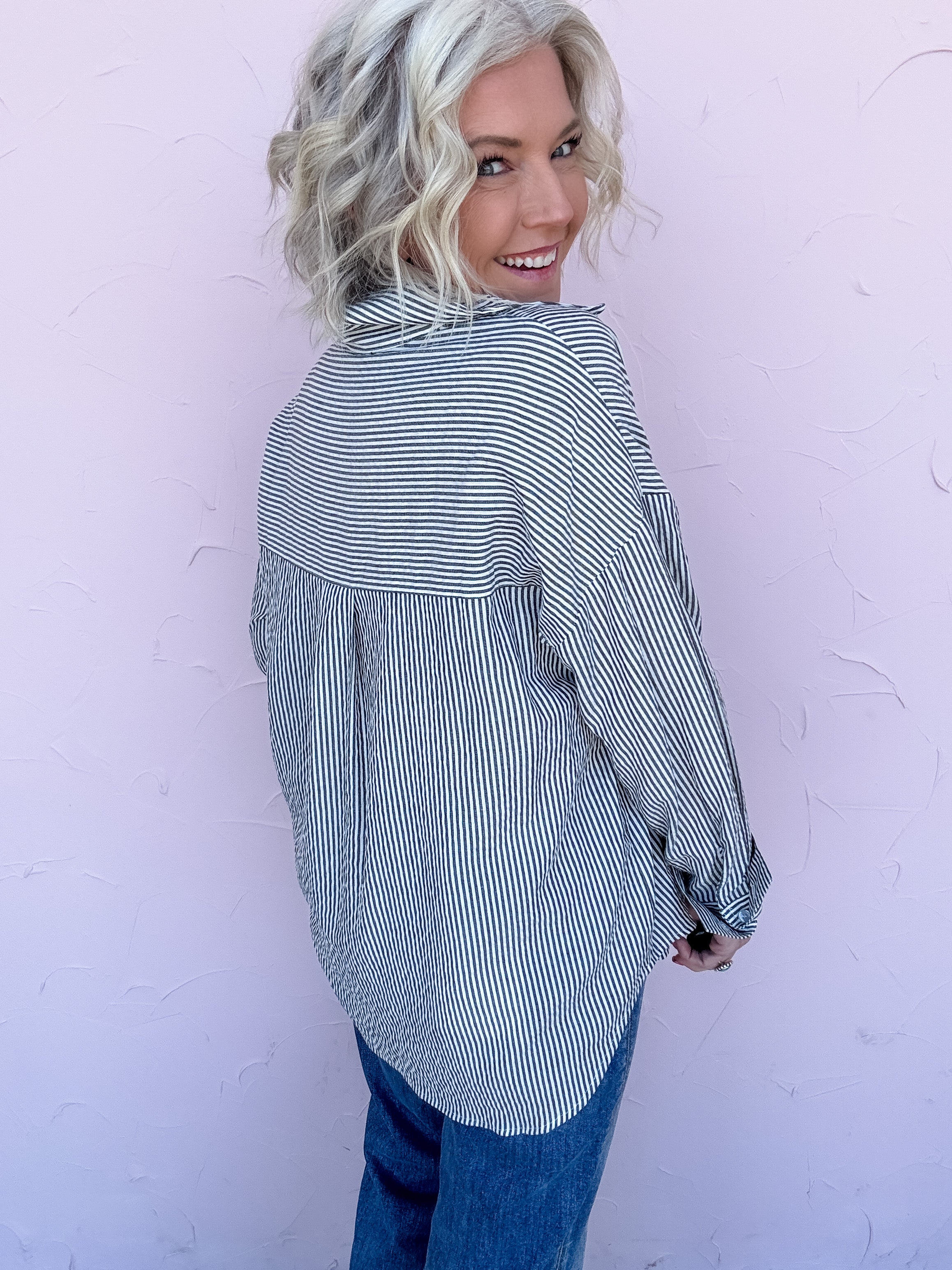 On the Same Page Button Down